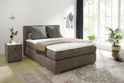 Bild von Boxspringbett ca. 221 x 107 x 156 cm Dreamoro braun