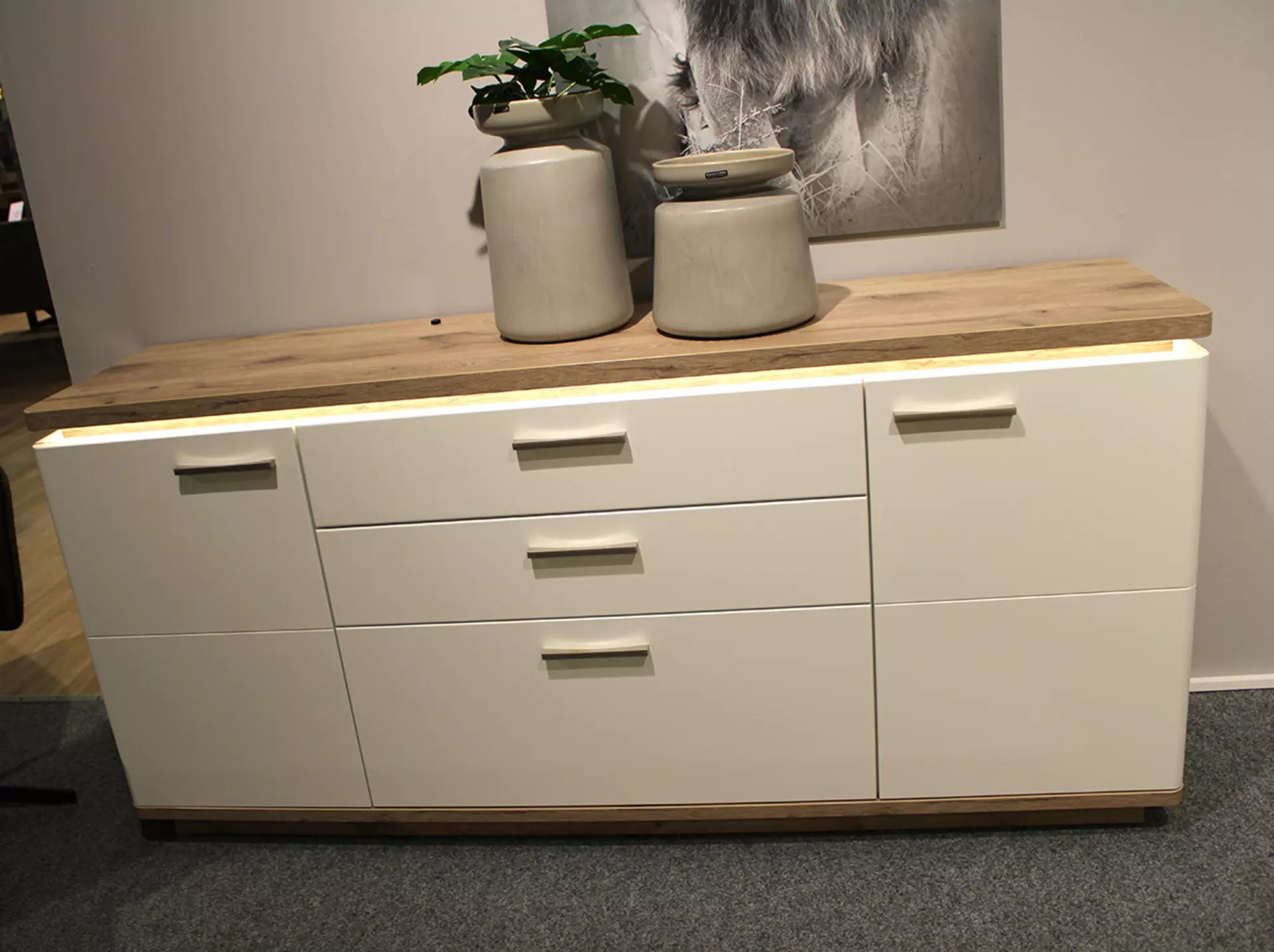 Sideboard Soft white Melamin Nachbildung