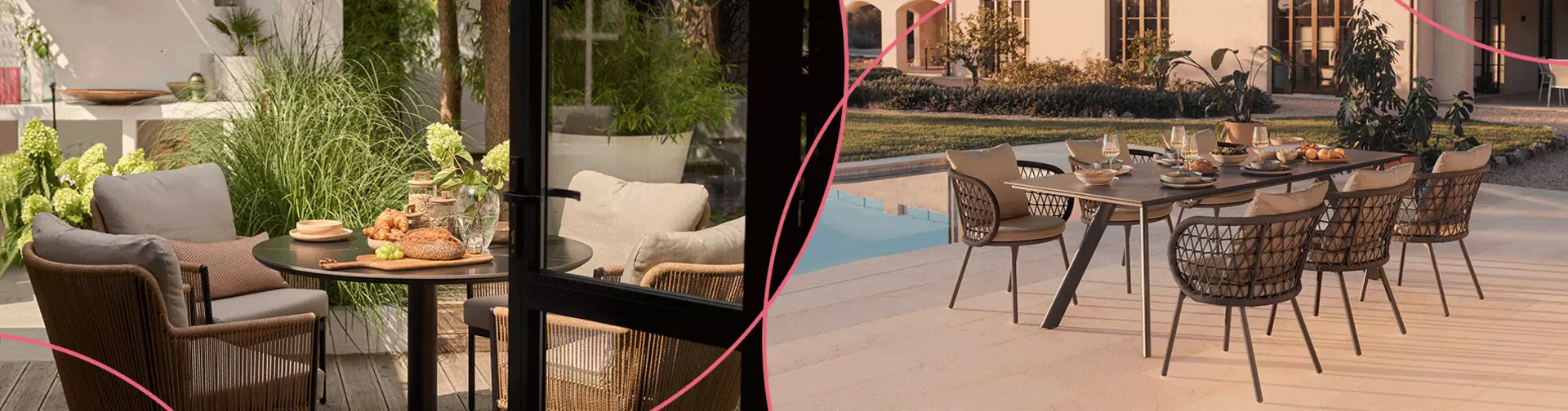 Desktop Banner zum Wohntipp Dinner im Freien in den Maßen 1903x500px