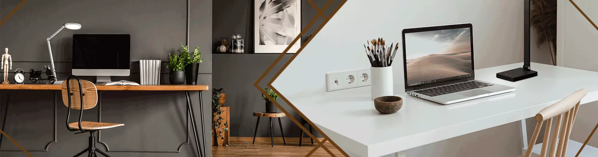 Desktop Banner zum Wohntrend Minimalistisches Homeoffice in den Maßen 1903x500px