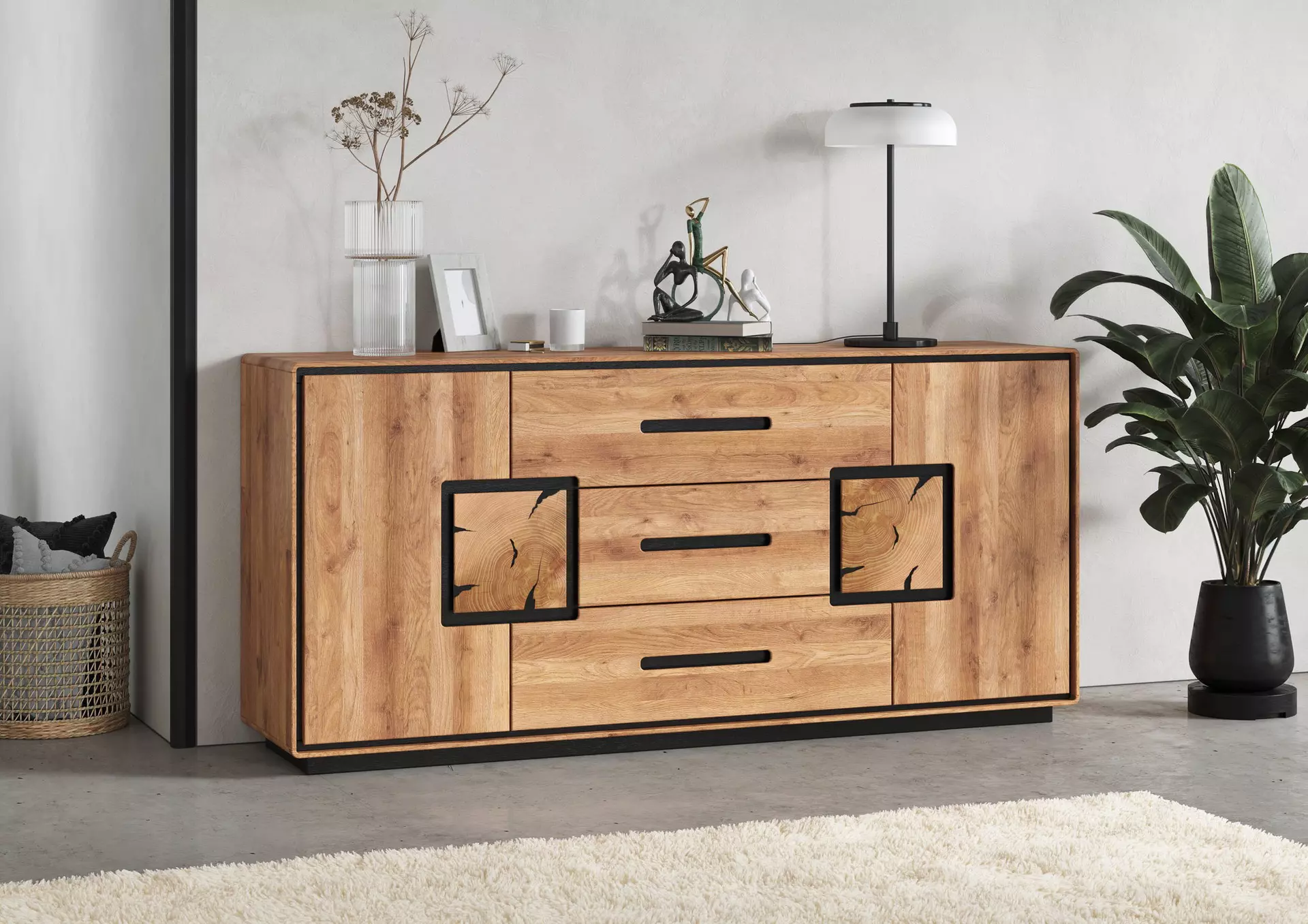 Sideboard WZ-0625 GK Möbel Holz 40 x 77 x 166 cm