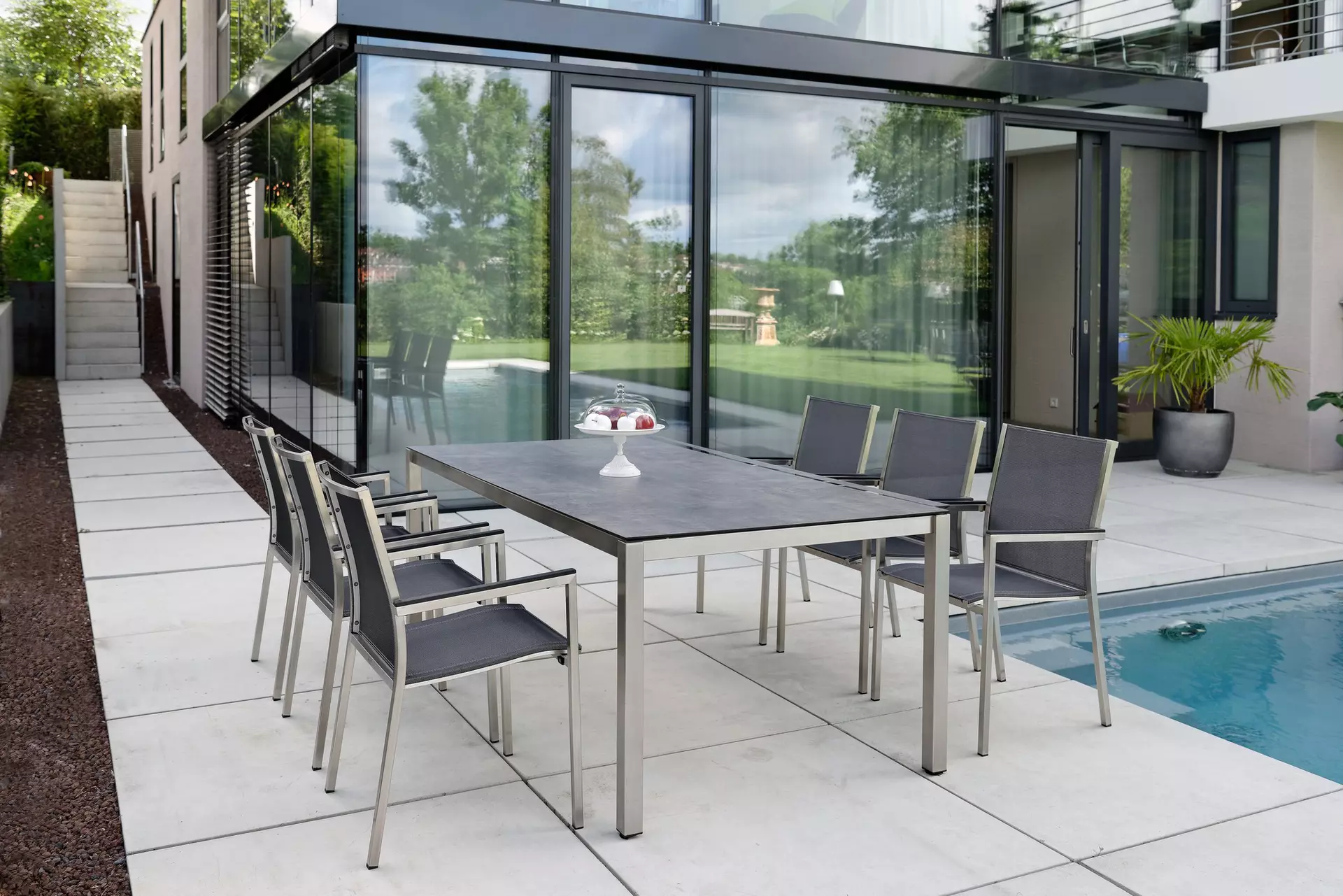 Tischgruppe POLARIS 2 Stern Garten- und Freizeitmöbel Metall 100 x 60 cm