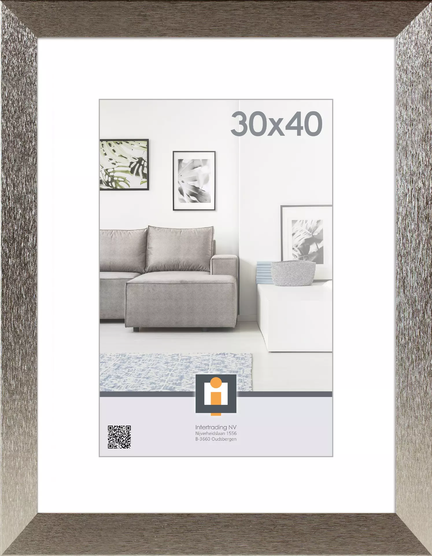 Bilderrahmen BRAGA silber INTERTRADING Holzwerkstoff 35 x 45 x 1 cm