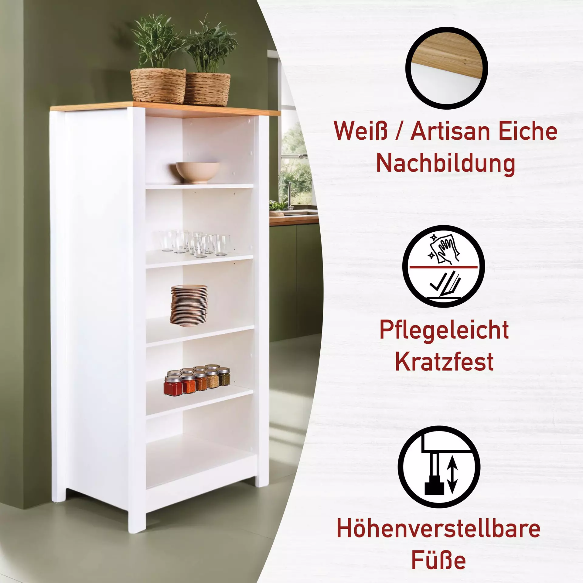 Hochschrank Sicilia Inter Link Holzwerkstoff 60 x 167 x 60 cm