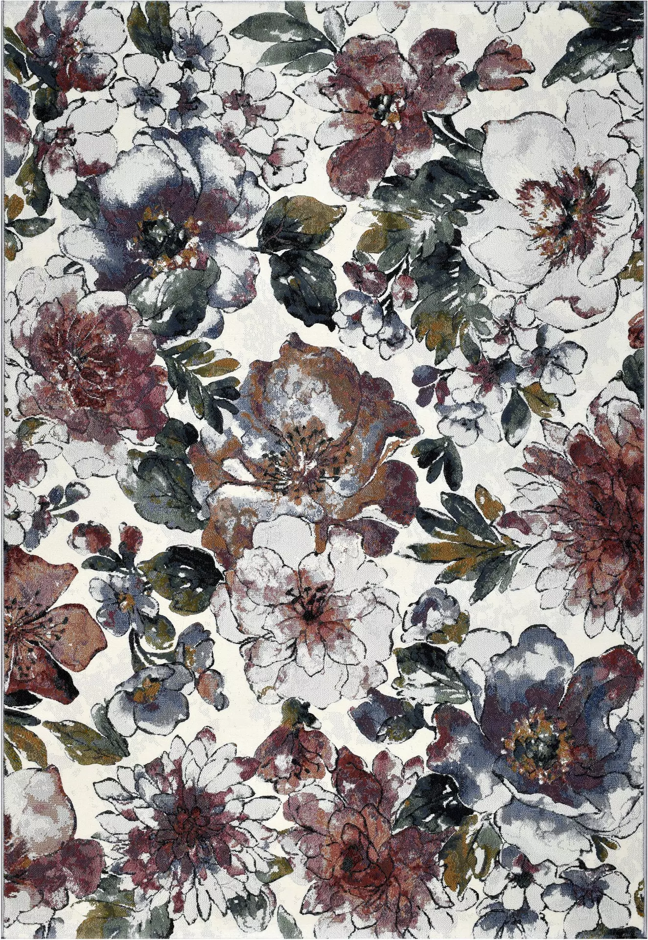 Maschinenwebteppich Argentum Flower Ragolle Textil 160 x 1 x 230 cm