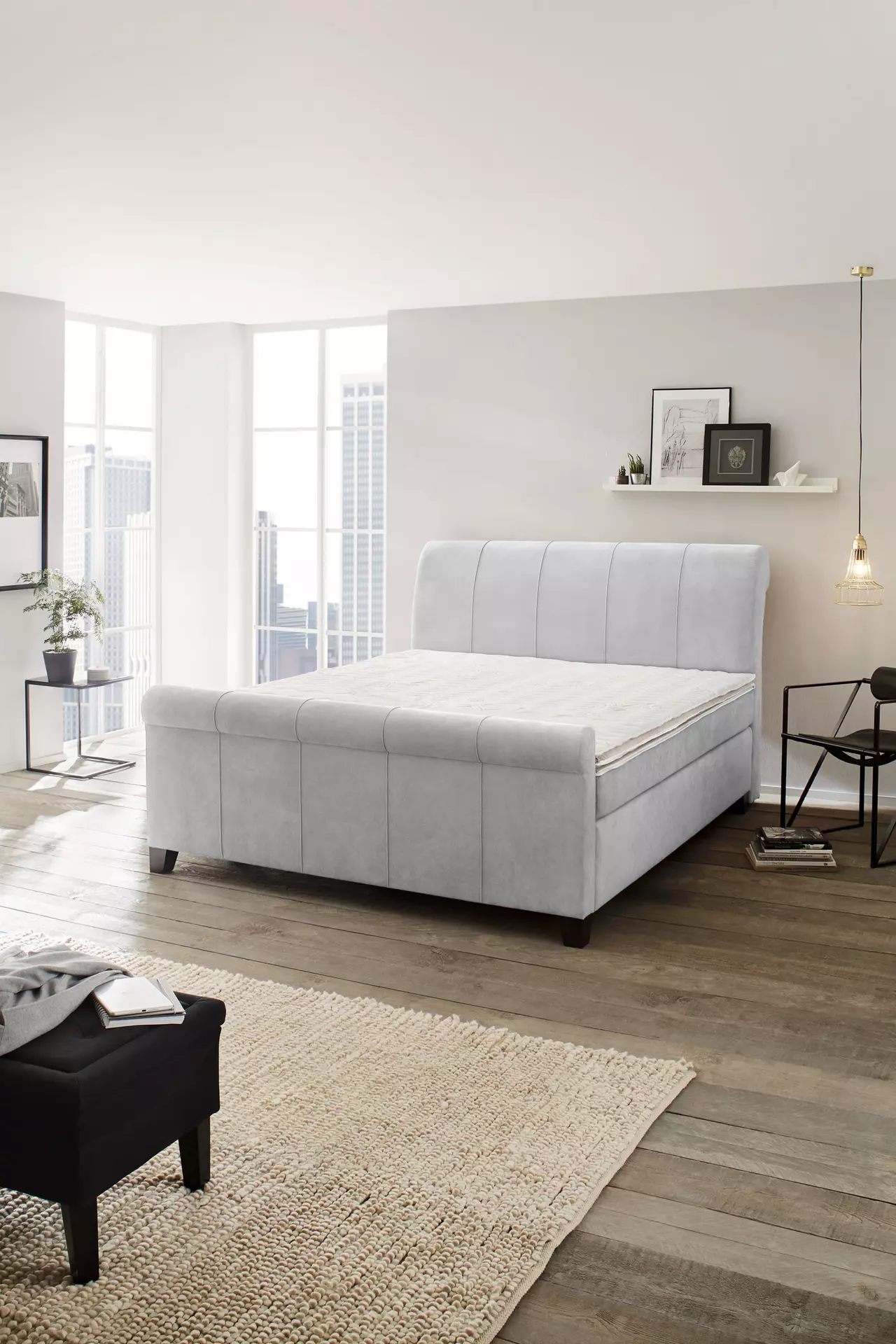 Boxspringbett NASSAU Sun Garden Textil 180 x 120 x 244 cm