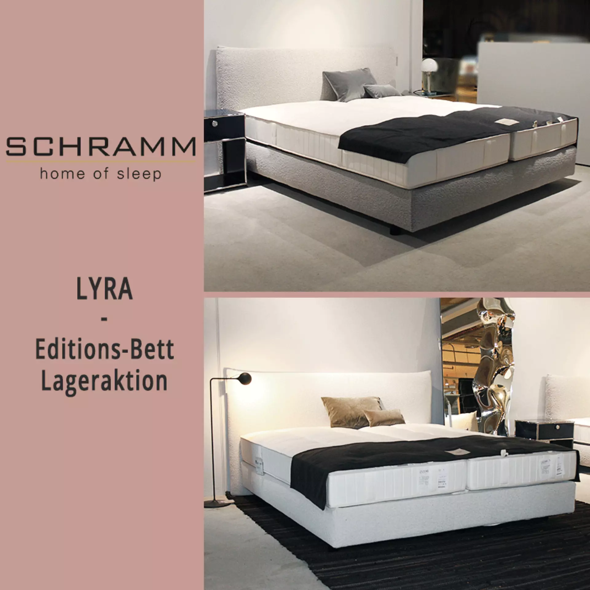 Schramm Lager-Aktion: jetzt das Polsterbett Lyra zum Sonderpreis entdecken!