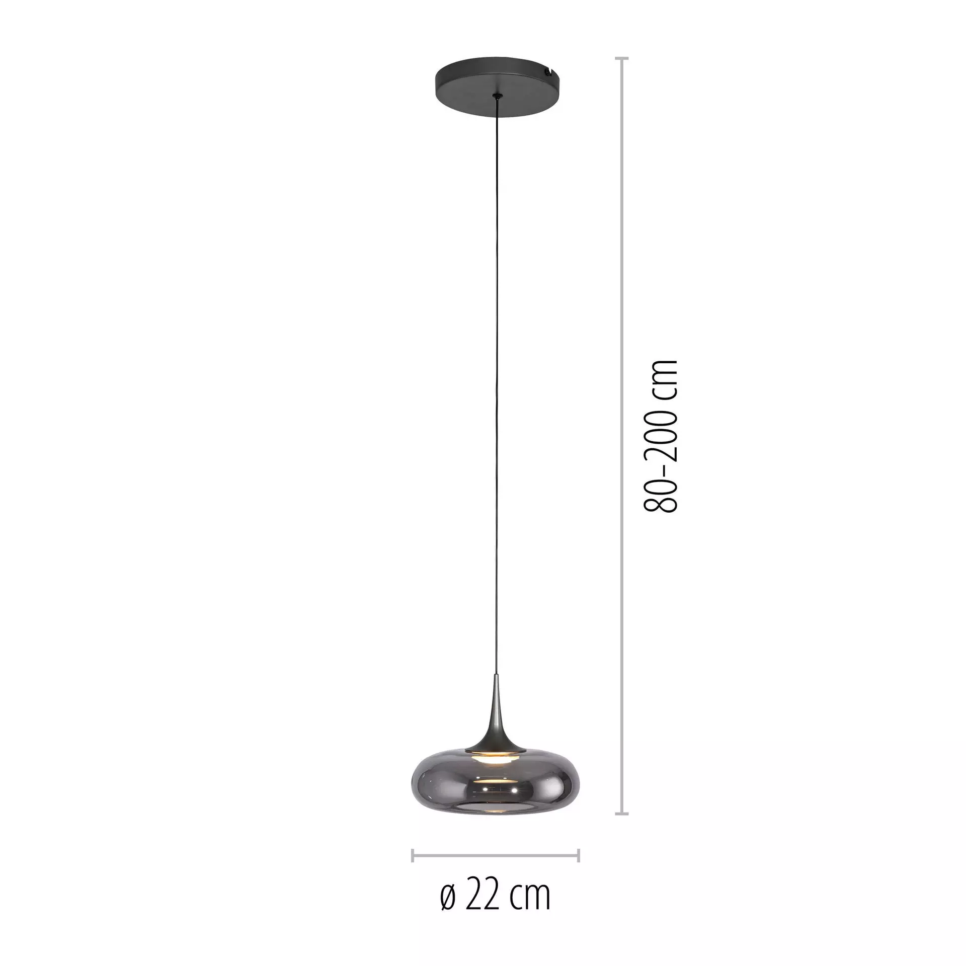 Hängeleuchte SW POSH SCHÖNER WOHNEN-Kollektion Metall 22 x 200 x 22 cm