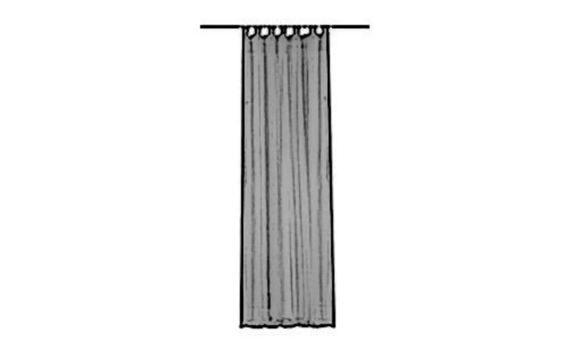 Icon für Schlaufenschal ist eine Gardinenstange, an der ein Vorhang mit angenähten Schlaufen hängt.