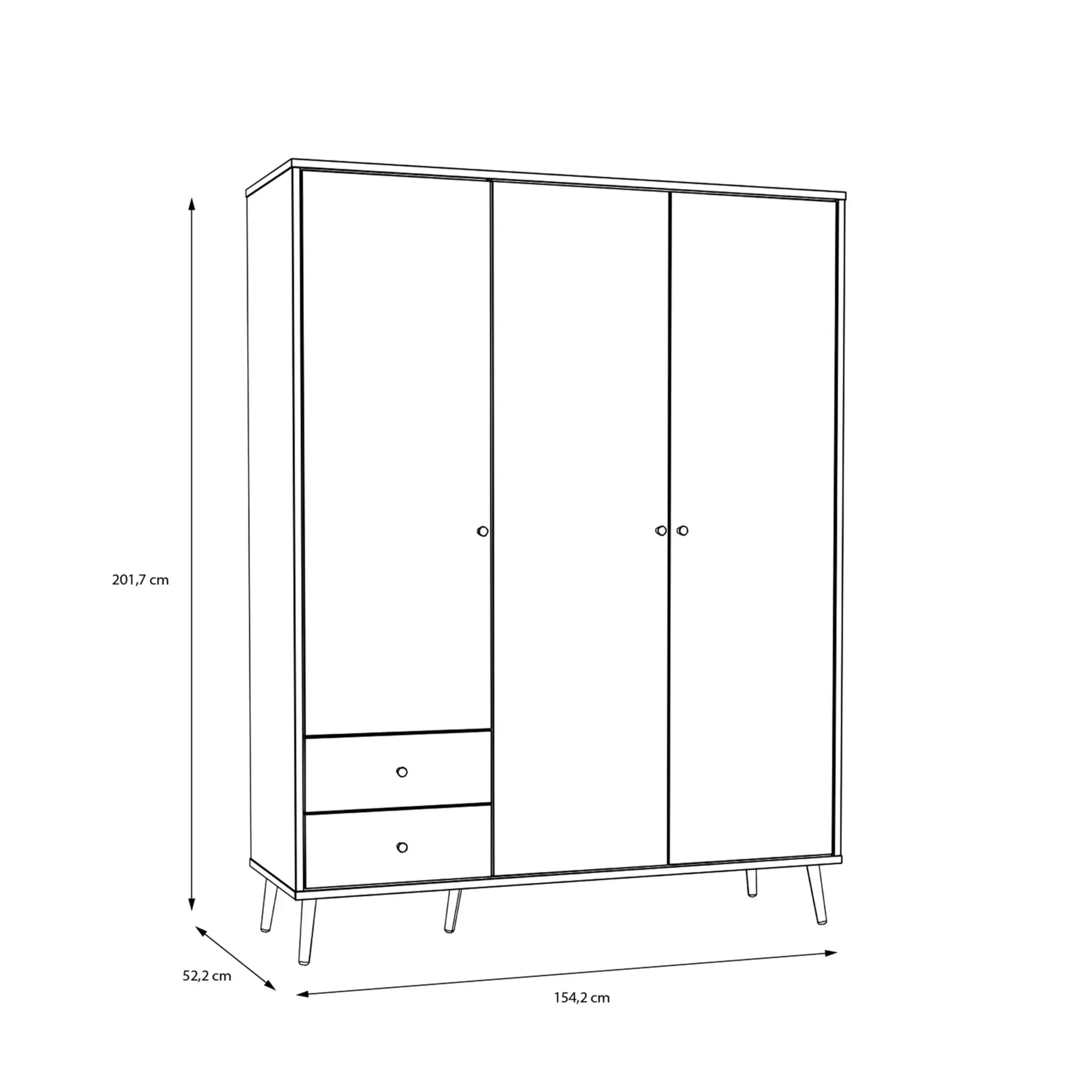 Drehtürenschrank HARRLSON Forte Holzwerkstoff 52 x 201 x 154 cm