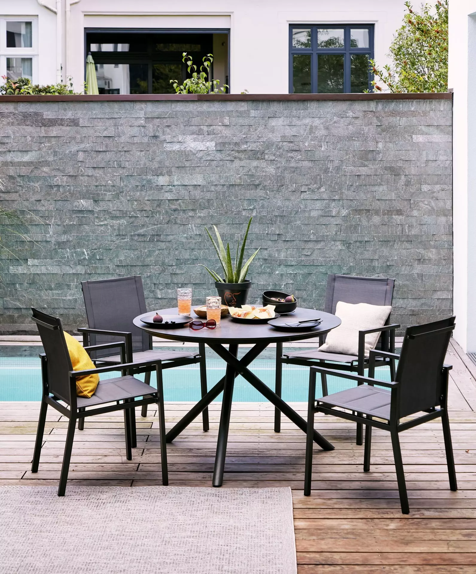 Gartentisch ALINA II Outdoor Metall 110 x 75 x 110 cm