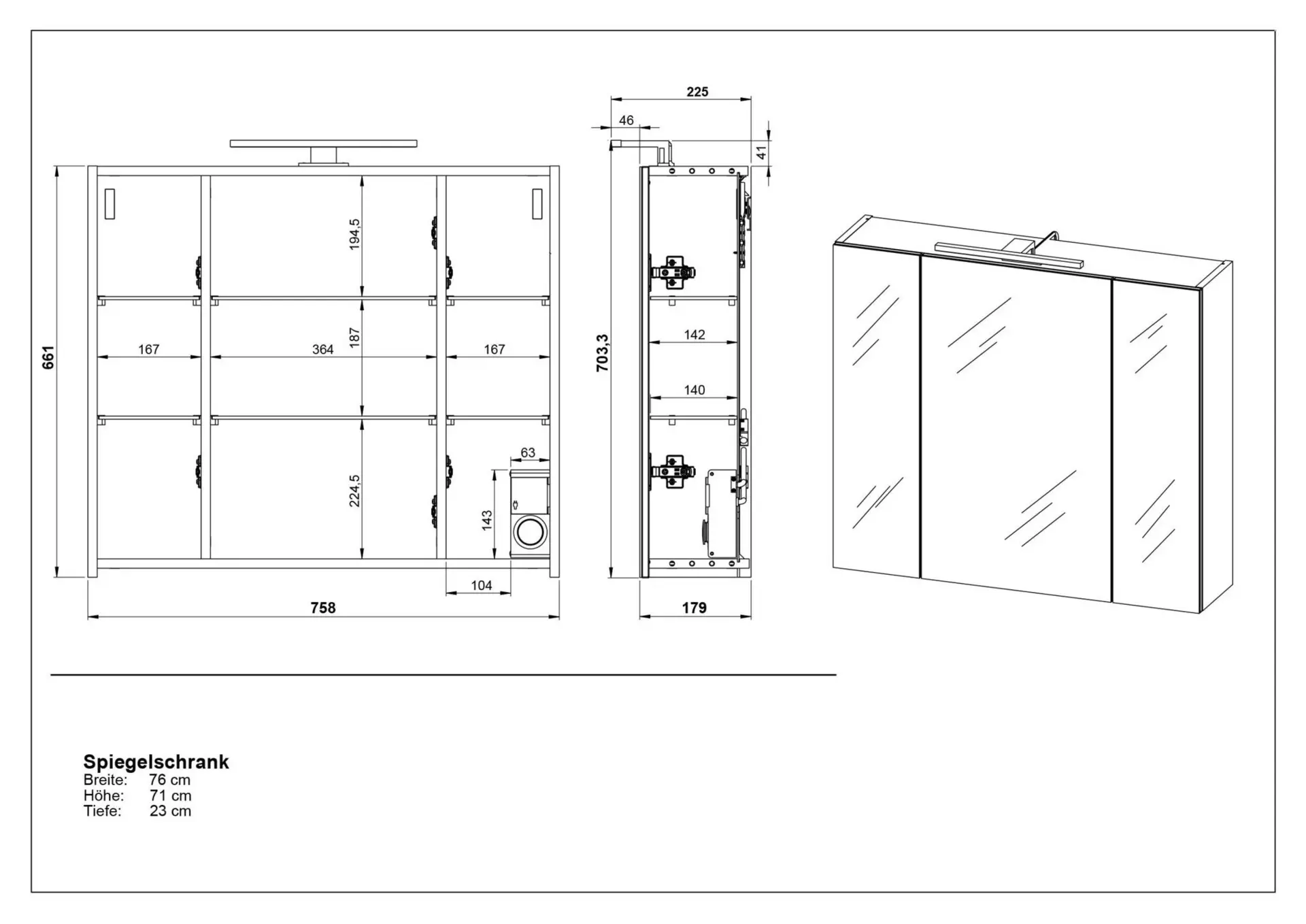 Badmöbelset ca. 60 weiß x cm Möbel x | Inhofer 60 35