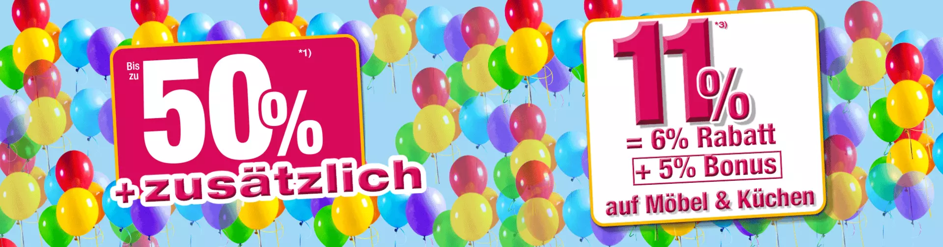 50% + 11% Rabattaktion Desktop Banner