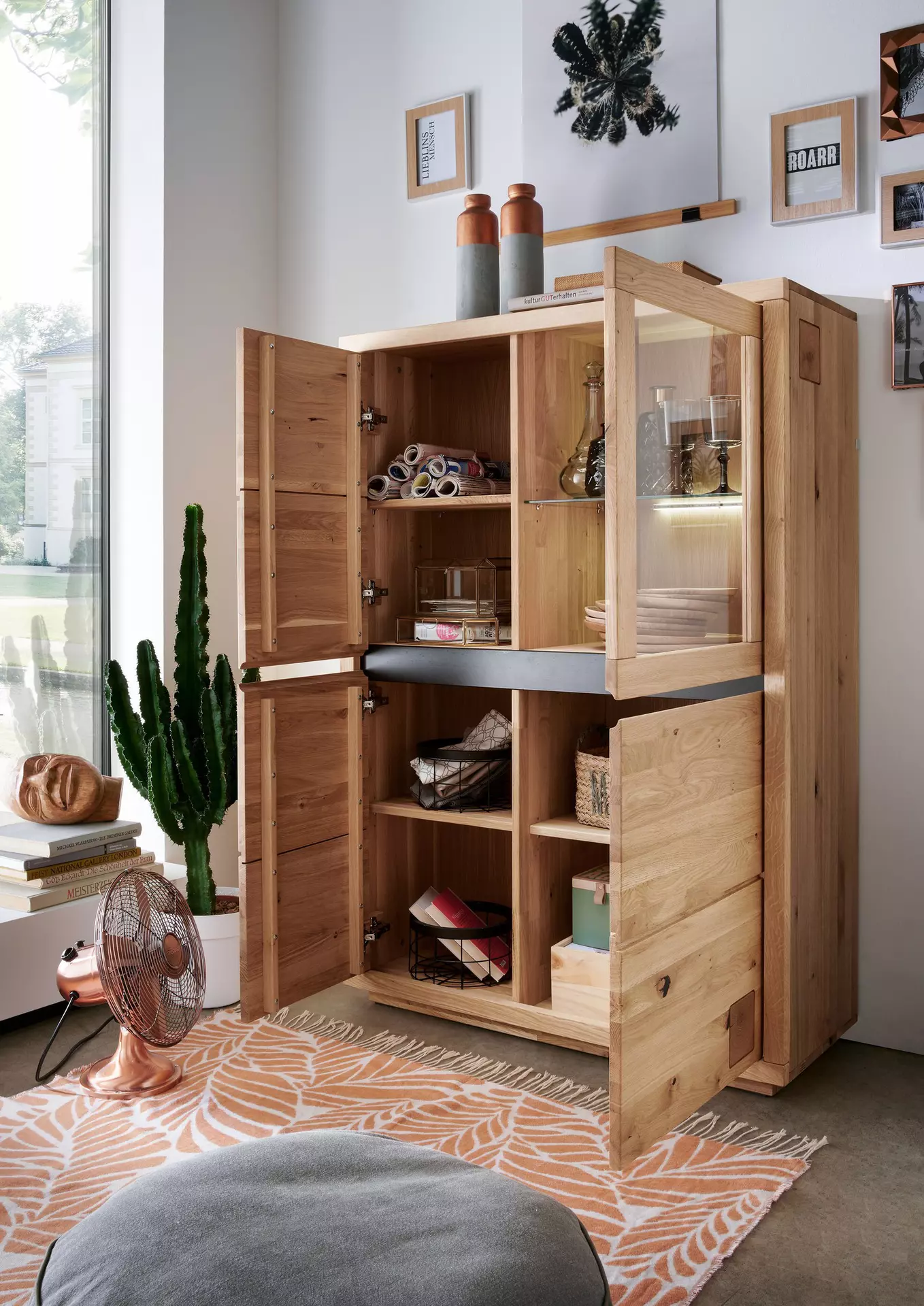 Highboard WZ-0159 GK Möbel Holz 40 x 148 x 103 cm