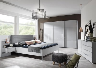 Bild von Bett ca. 209 x 112 x 189 cm MONDO grau