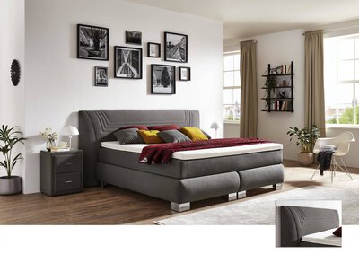 Bild von Boxspringbett ca. 228 x 119 x 220 cm Systempolster Sleep grau