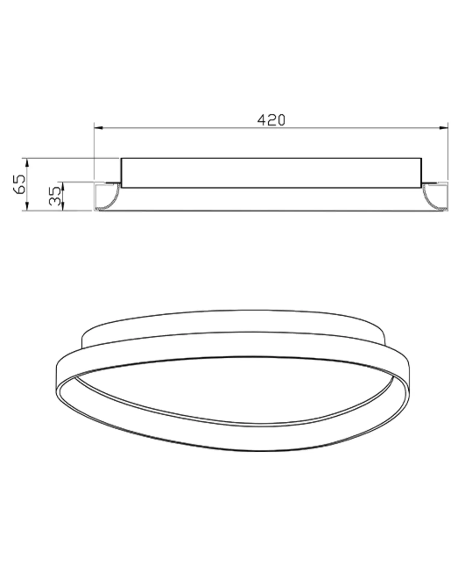 Deckenleuchte QUIRK Fabas Luce Kunststoff 46 x 6 x 42 cm