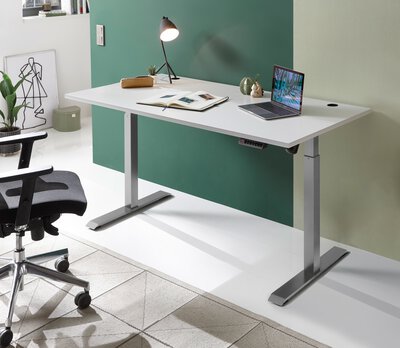 3. Bild von Schreibtisch grau Holzwerkstoff