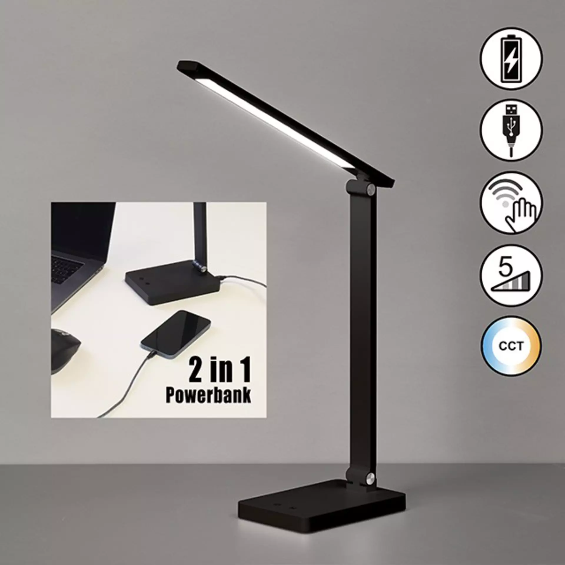 Schreibtischleuchte Ole FHLighting Kunststoff 11 x 39 x 33 cm