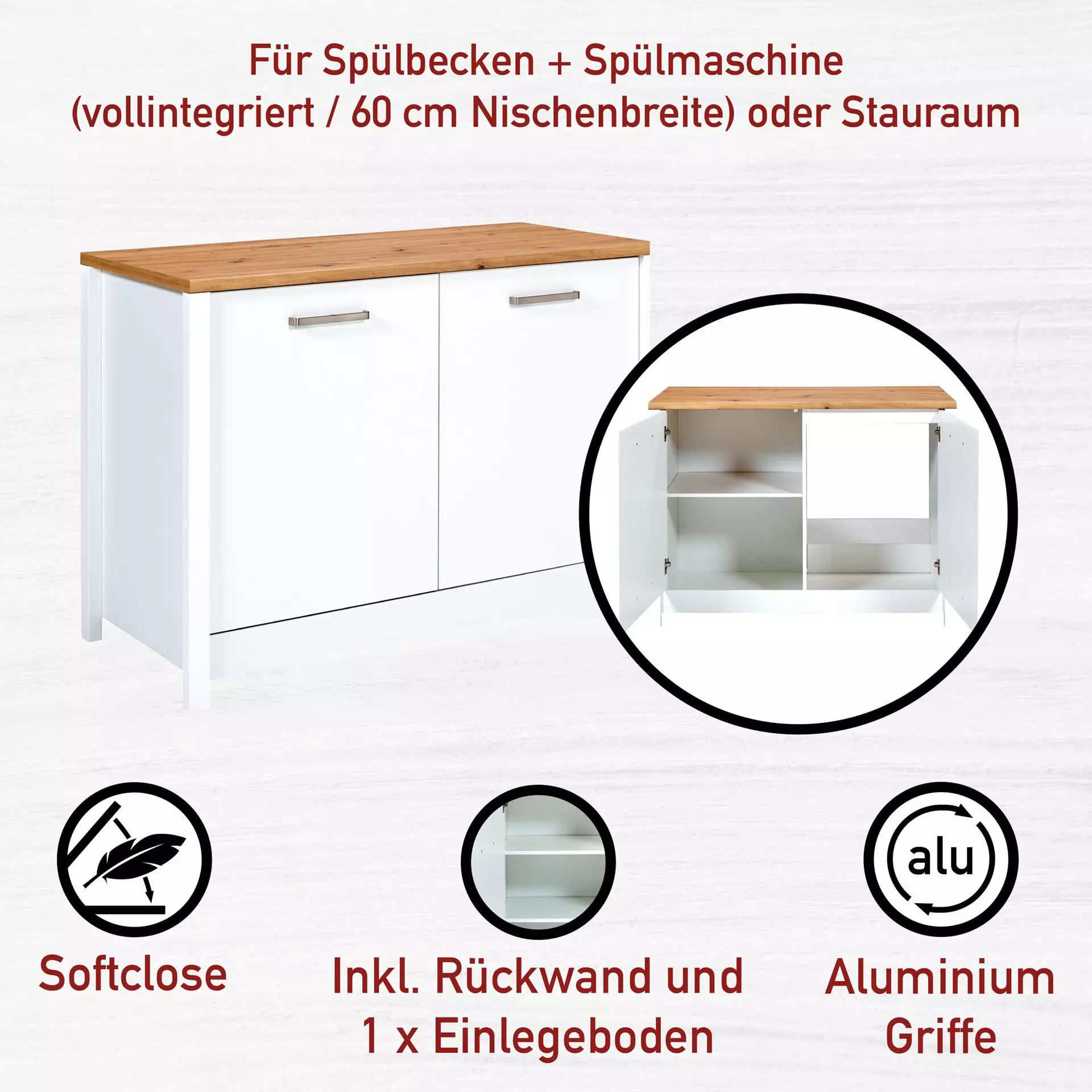 Unterschrank Sicilia Inter Link Holzwerkstoff 60 x 92 x 130 cm