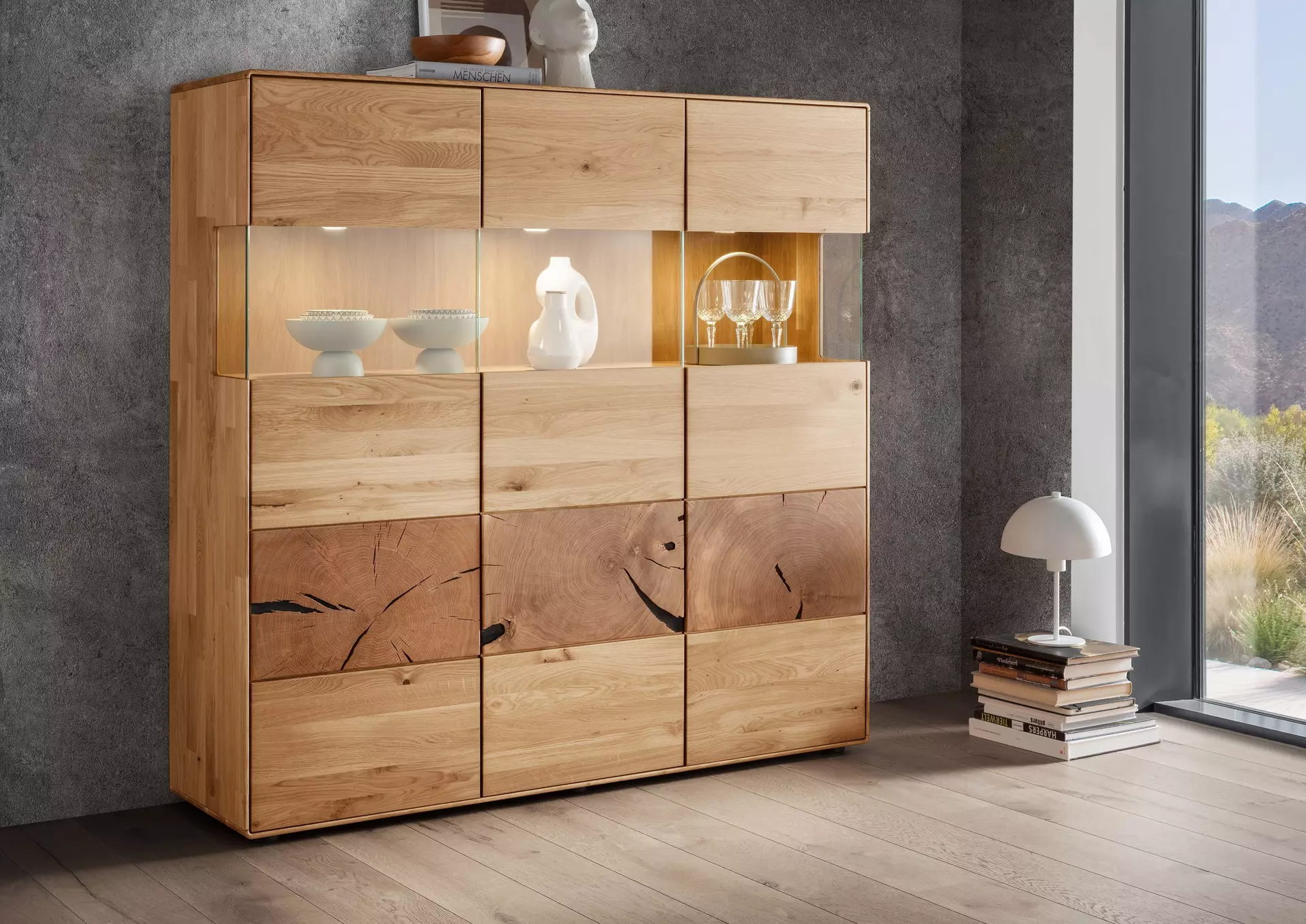 Highboard WZ-0626 GK Möbel Holz 40 x 145 x 150 cm