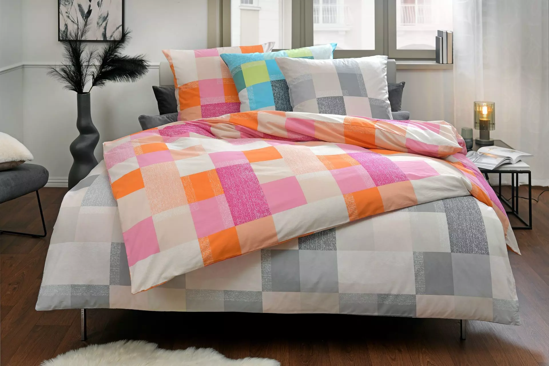 Renforce-Bettwäsche Hailey Karo Casa Nova Textil 135 x 200 cm