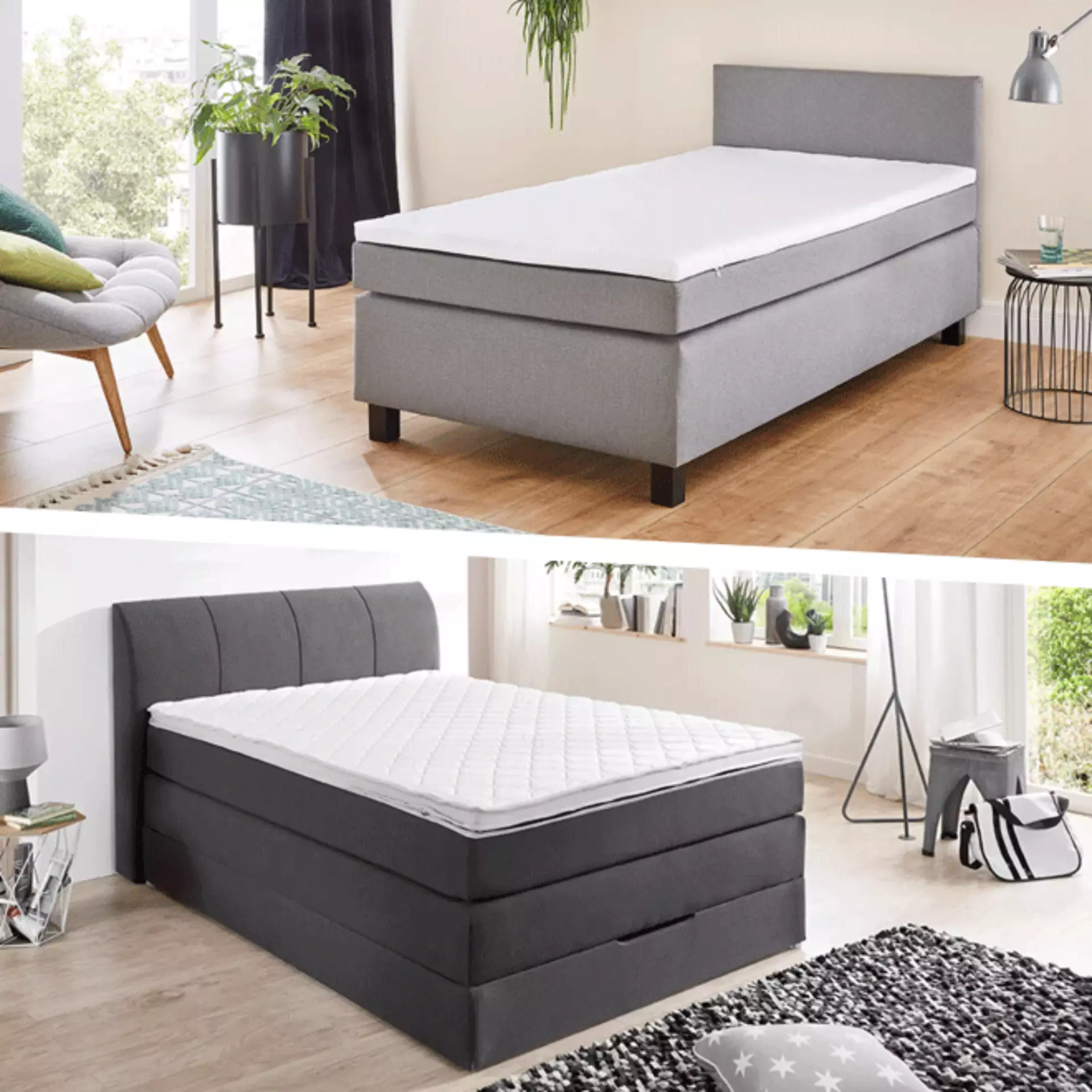 Boxspringbetten in den Größen 100x200 cm bis 160x200 cm