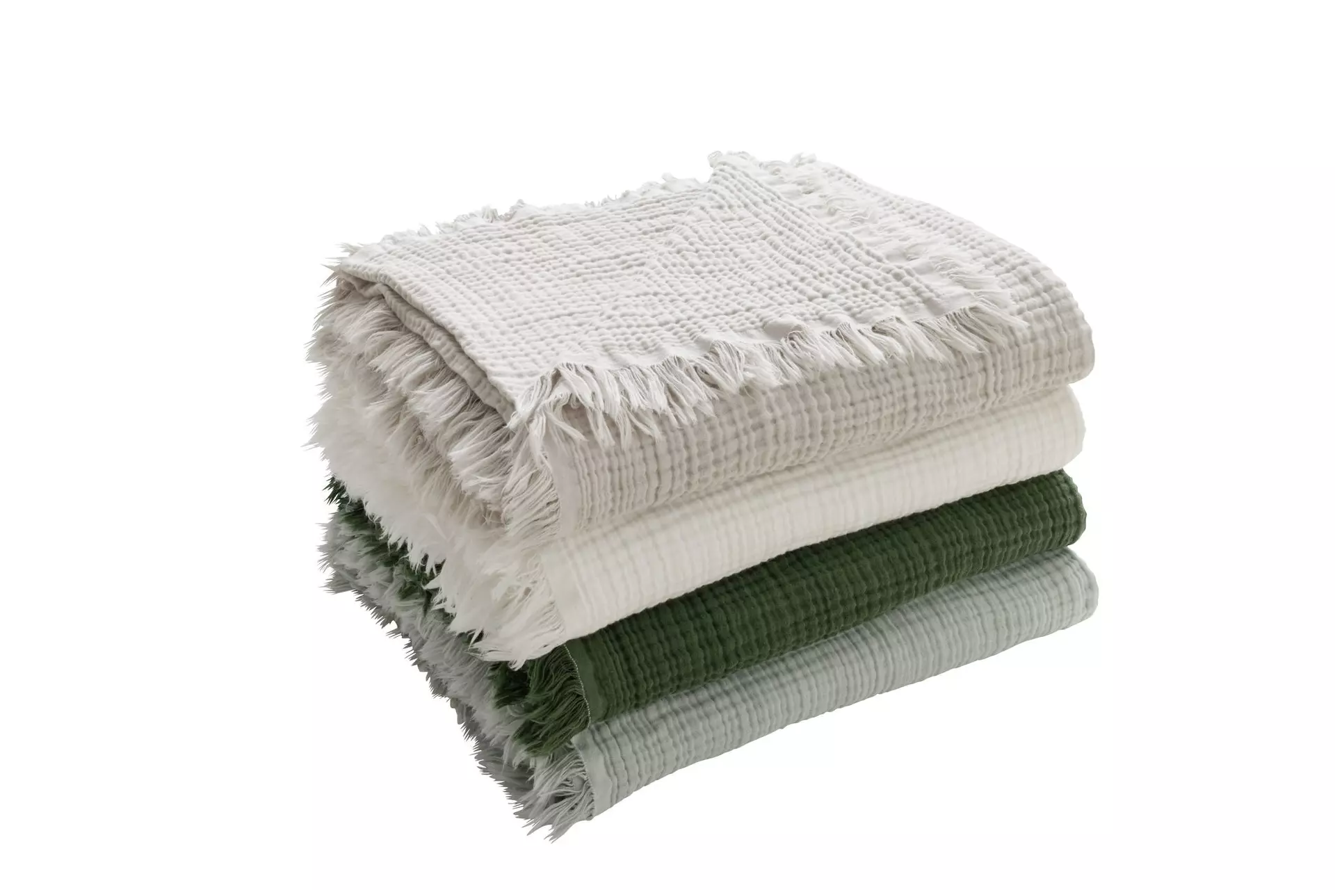 Wohndecke Tera/Musselin m. Fransen MONDO Textil 130 x 180 cm