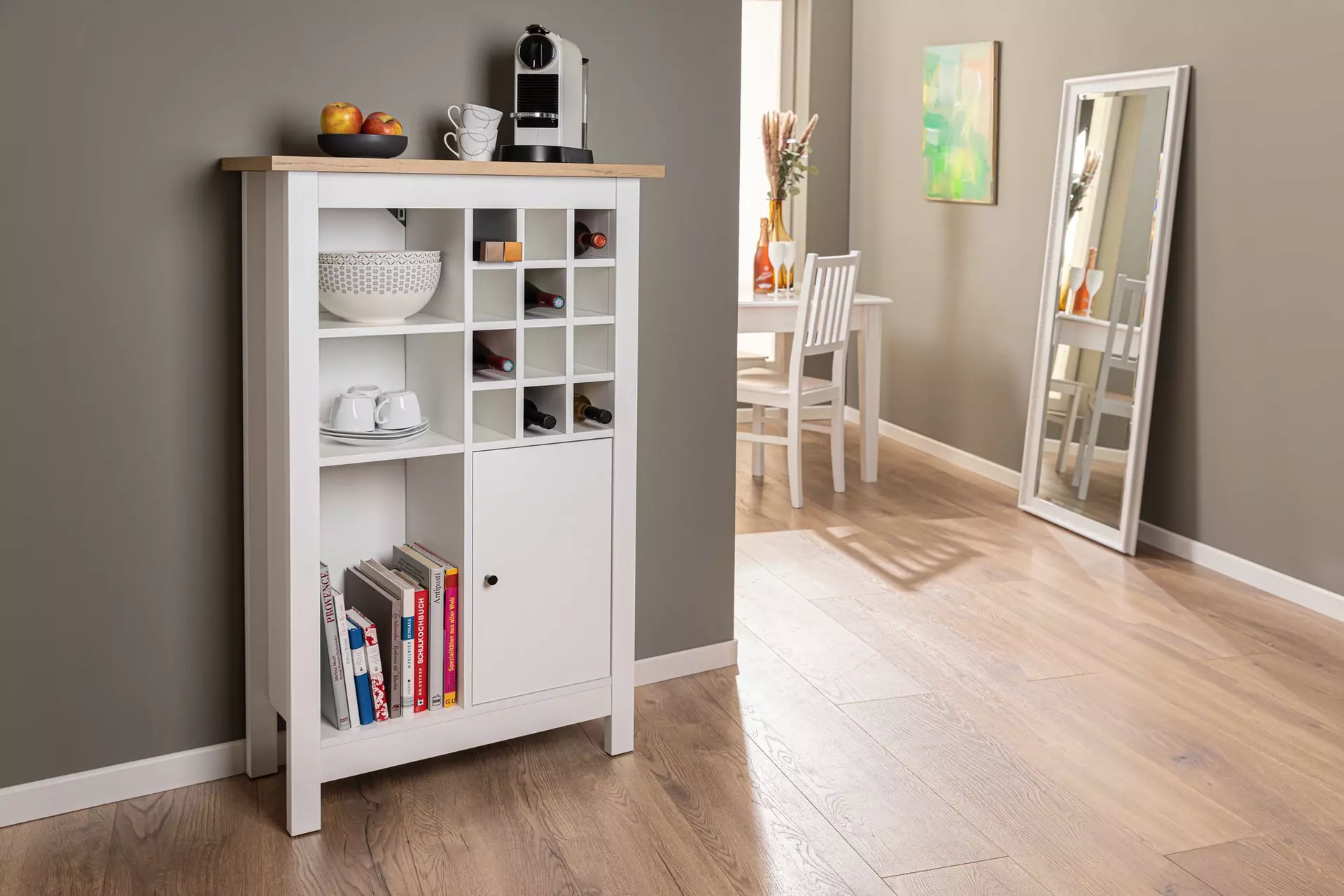 Weinregal Weinschrank Julina Inter Link Holzwerkstoff 76 x 124 x 76 cm
