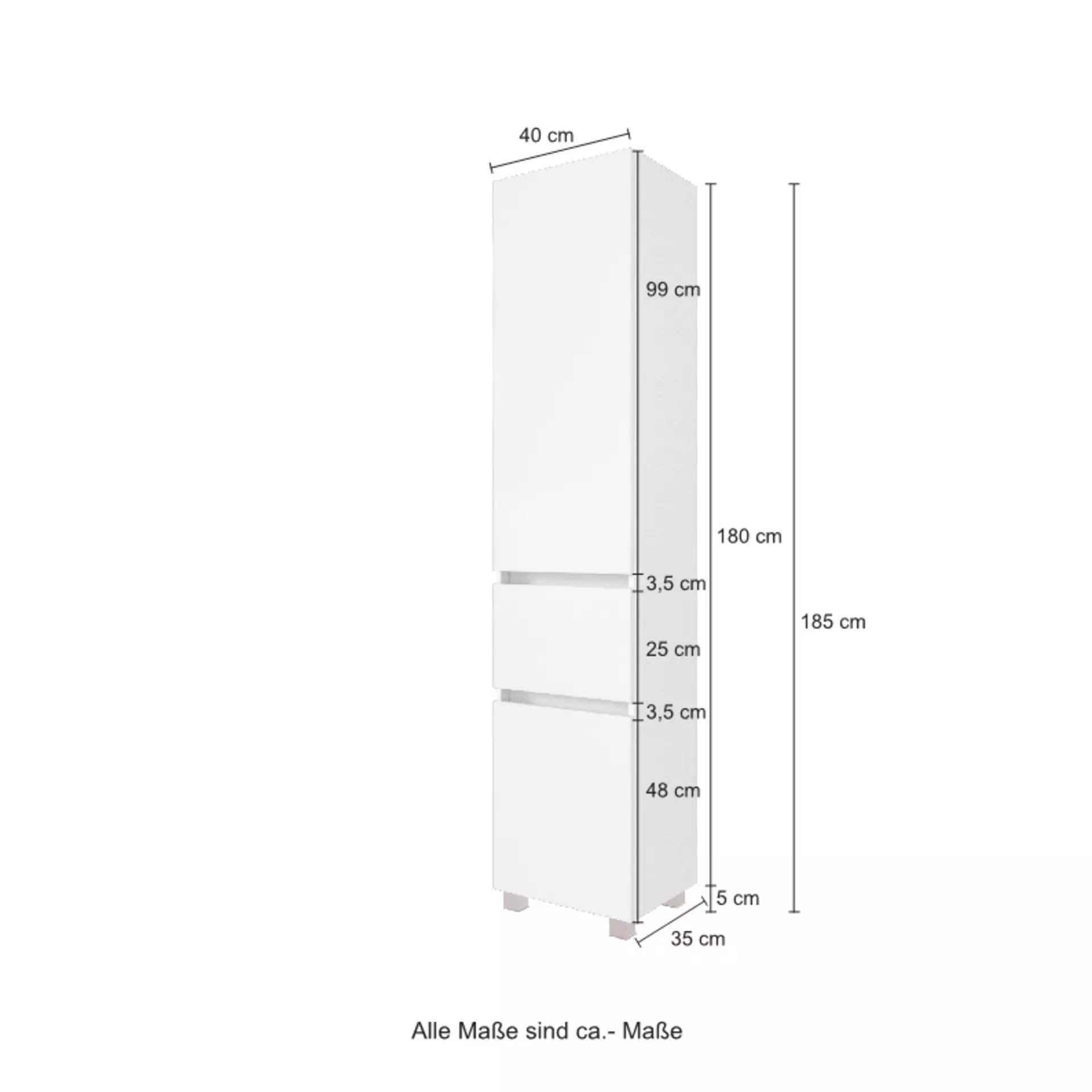 Hochschrank Kopenhagen Coco Badwelten Holzwerkstoff 35 x 180 x 40 cm