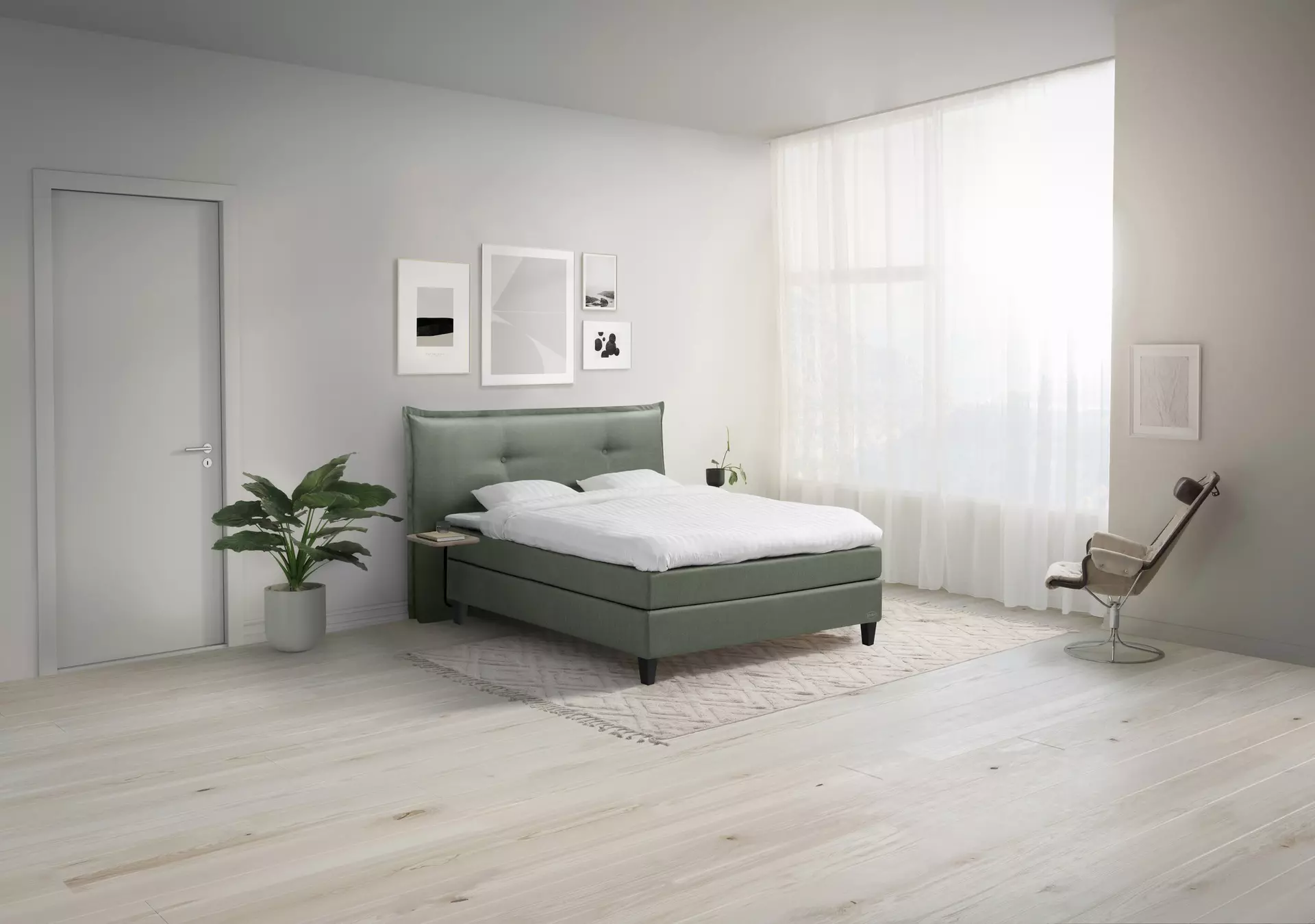Boxspringbett DIPLOMAT CONTINENTAL Jensen by Hilding Anders Textil 181 x 132 x 200 cm