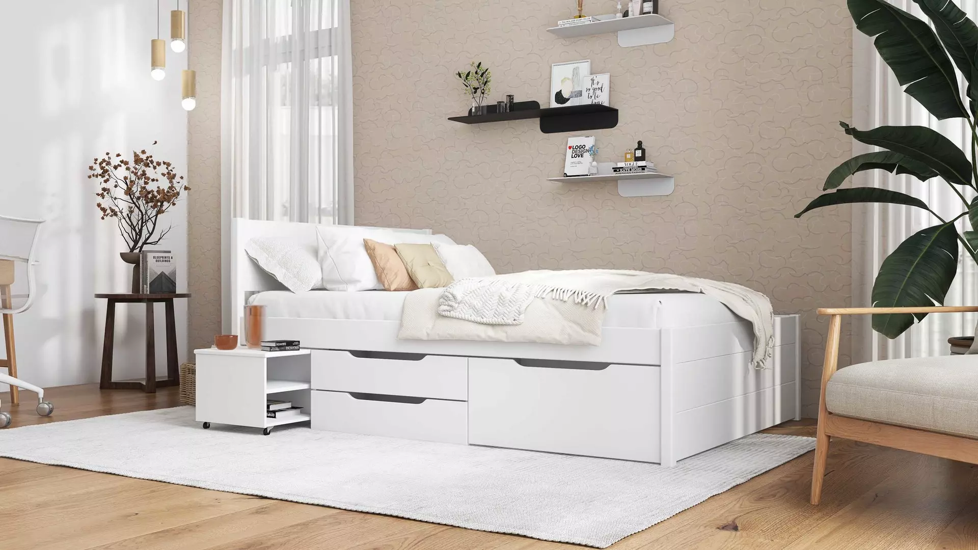 Kinderbett Efetivo Inter Link Holz 146 x 90 x 209 cm