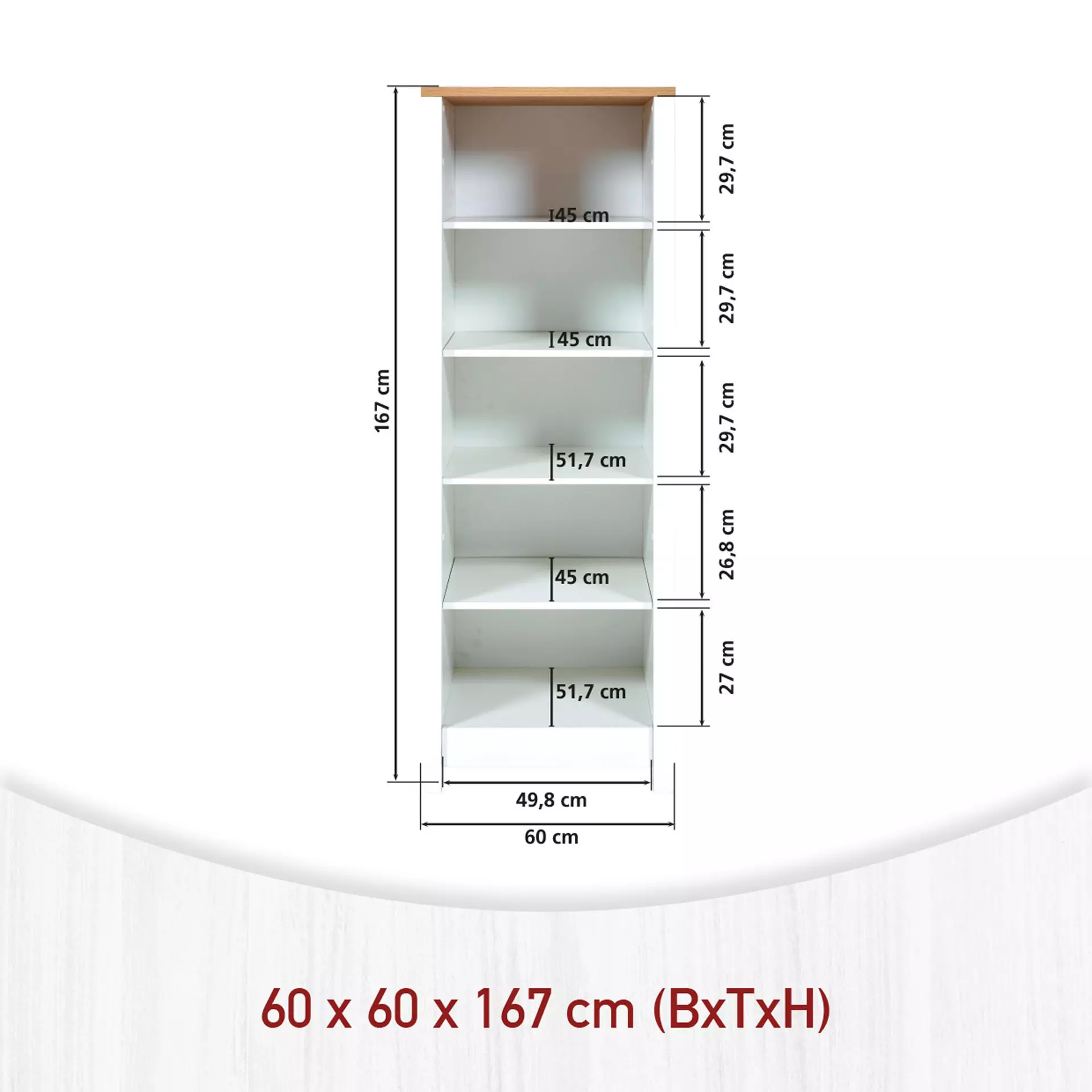 Hochschrank Sicilia Inter Link Holzwerkstoff 60 x 167 x 60 cm