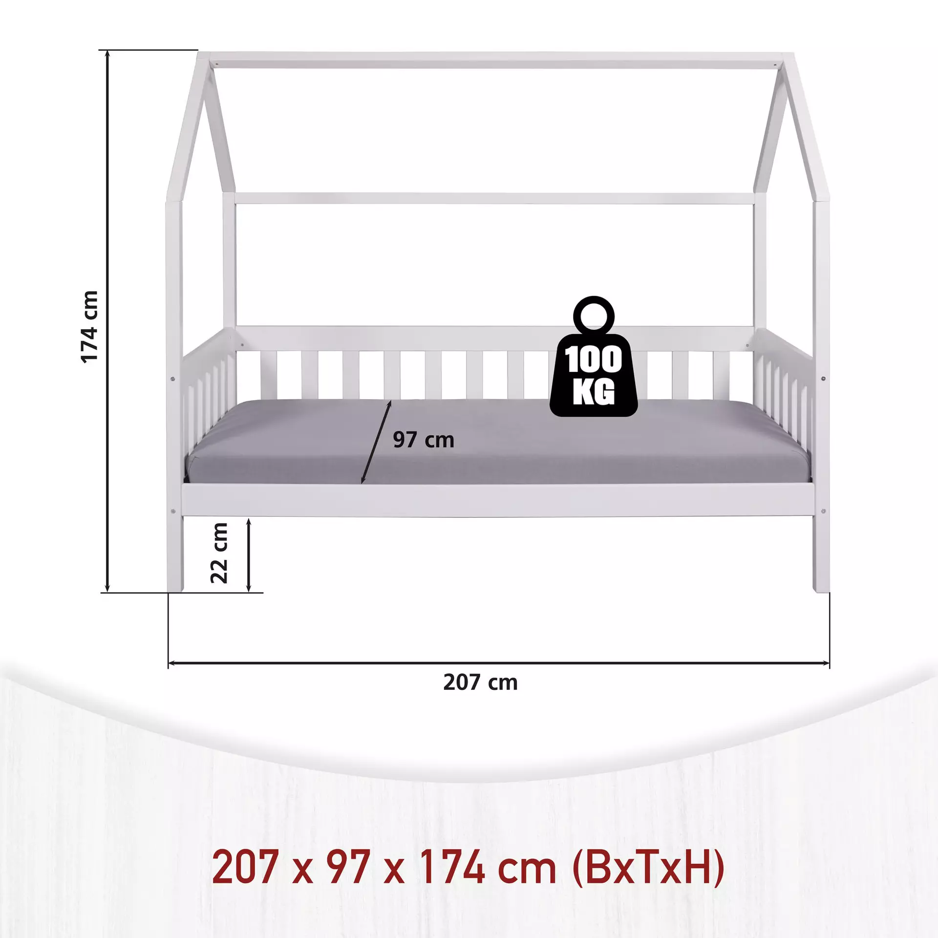 Kinderbett Funky Housebed Inter Link Holz 97 x 174 x 207 cm