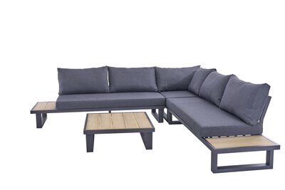2. Bild von Gartenmöbelset Textil grau ca. 290 x 71 x 290 cm