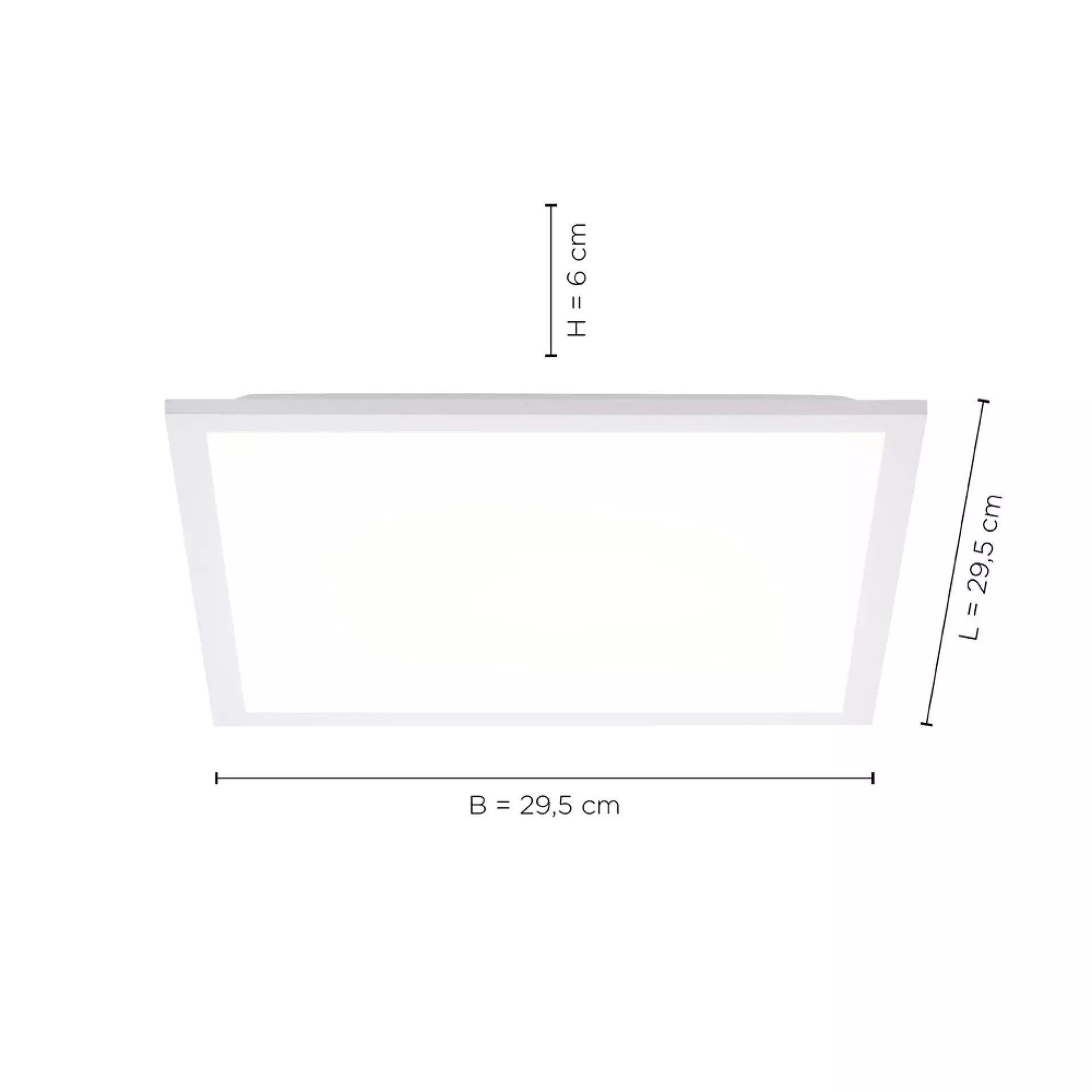 Deckenleuchte FLAT JUST LIGHT Metall 30 x 6 x 30 cm