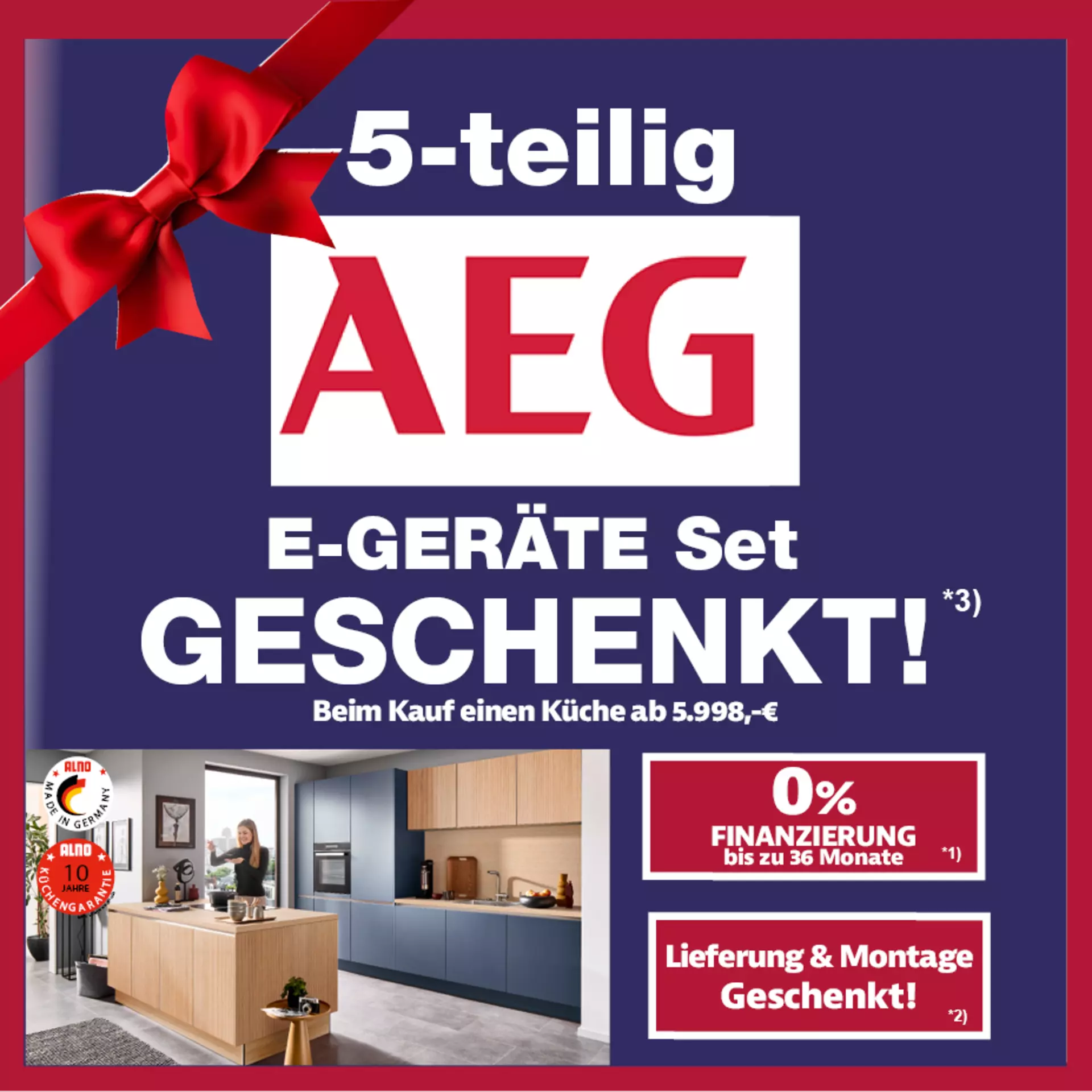 Jetzt Küche kaufen und 5-teiliges E-Geräte Set von AEG geschenkt bekommen. Nur bei Innovation in Günzburg