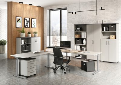 4. Bild von Aktenschrank grau Holzwerkstoff