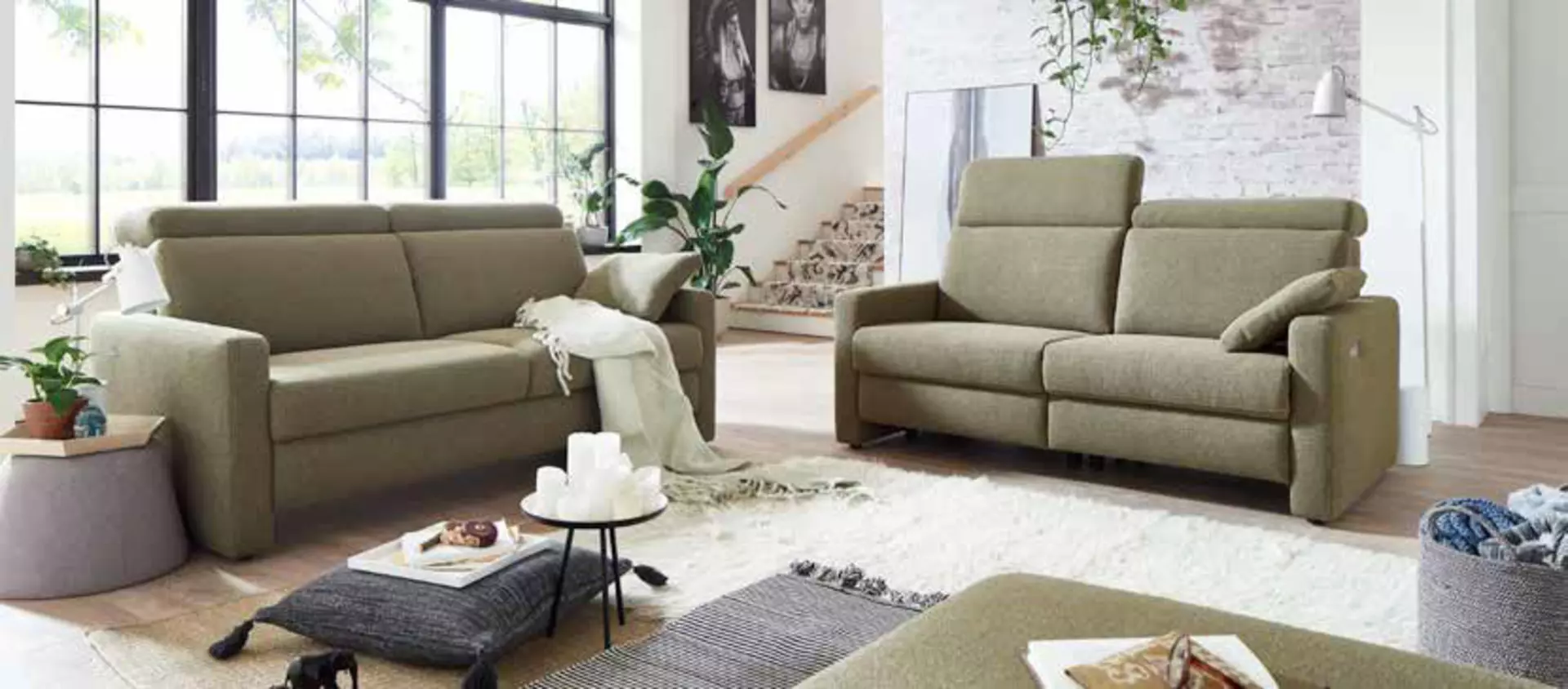 Sofa 3-Sitzer BENEFIT Vito Textil 188 x 47 x 188 cm