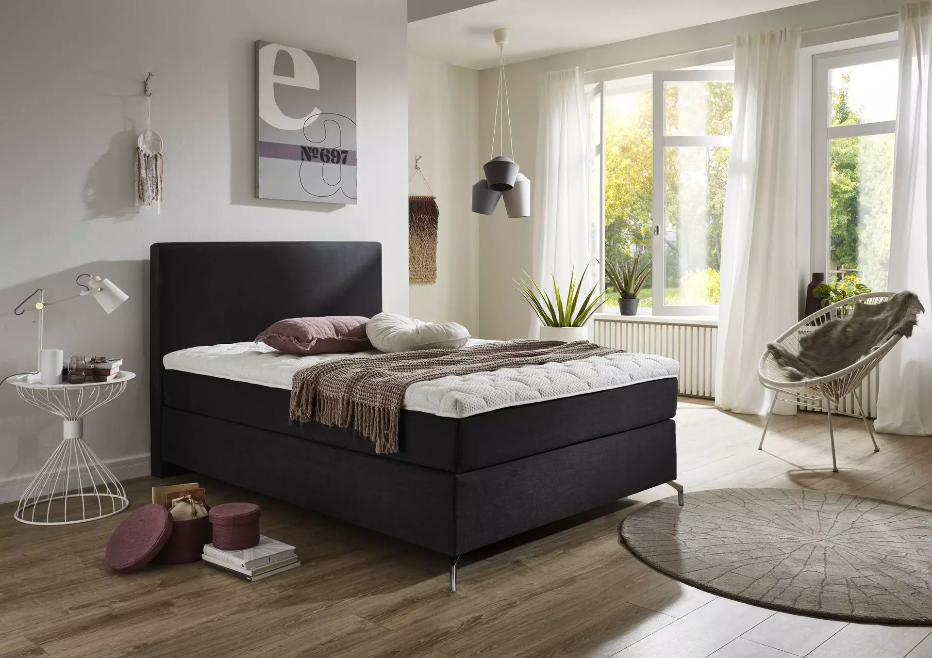 Boxspringbett SOMO Vito Textil 120 x 125 x 200 cm