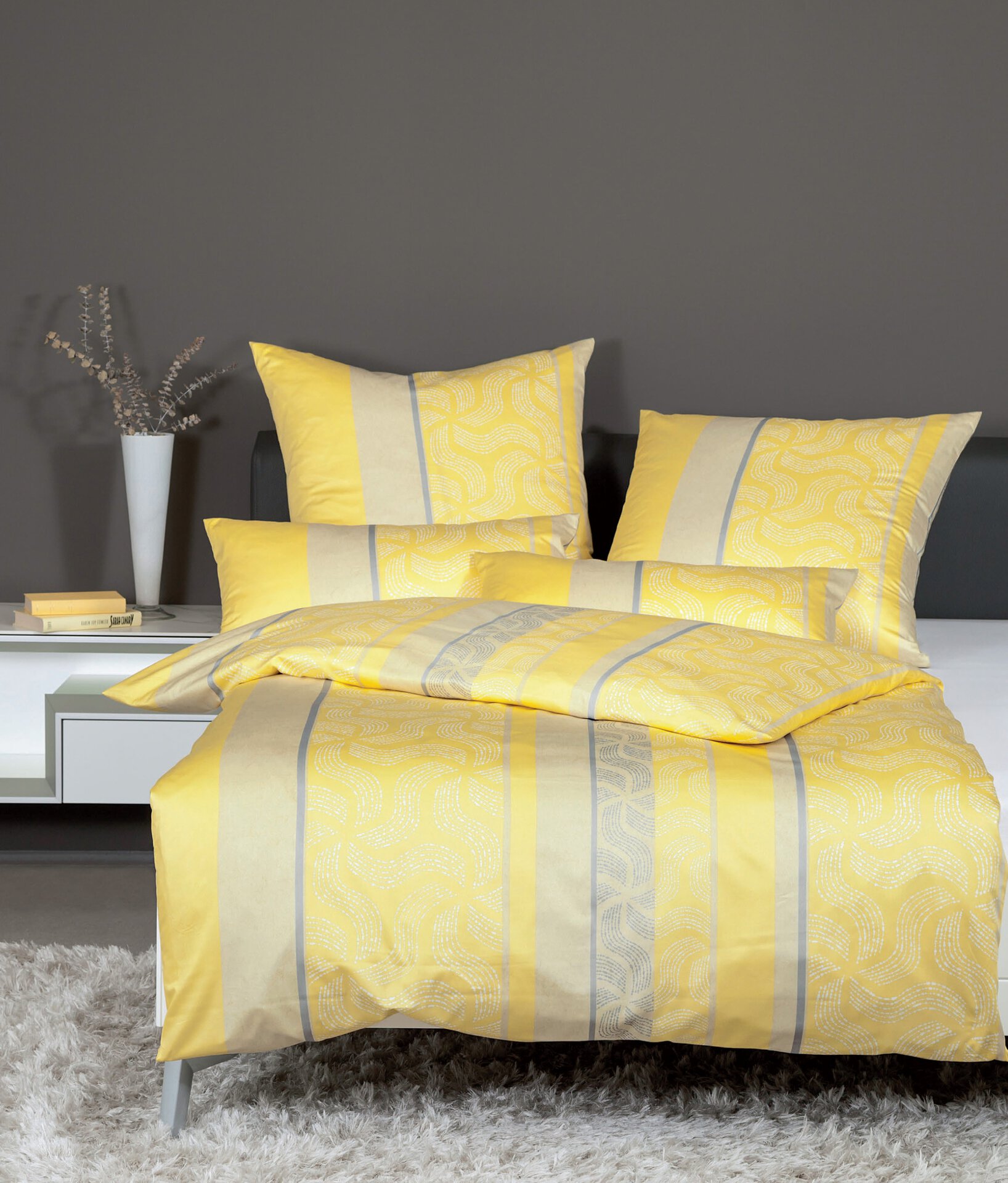 Jersey-Bettwäsche Carmen Janine Textil gelb ca. 220x0x155 cm | Möbel