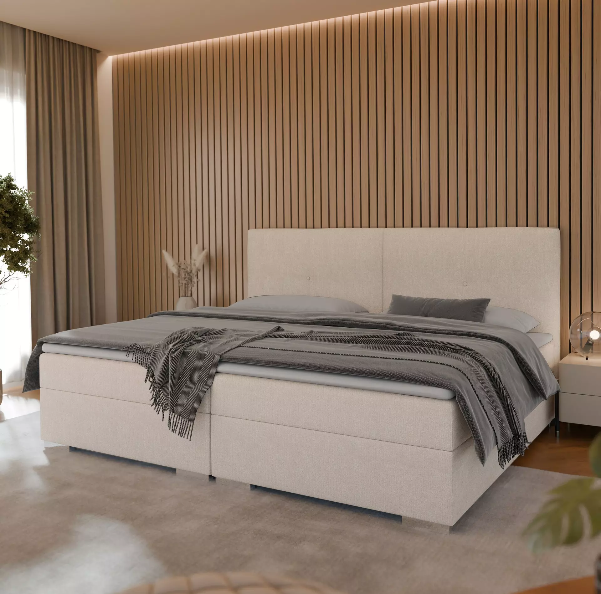 Boxspringbett STAR Forte Textil 245 x 126 x 220 cm