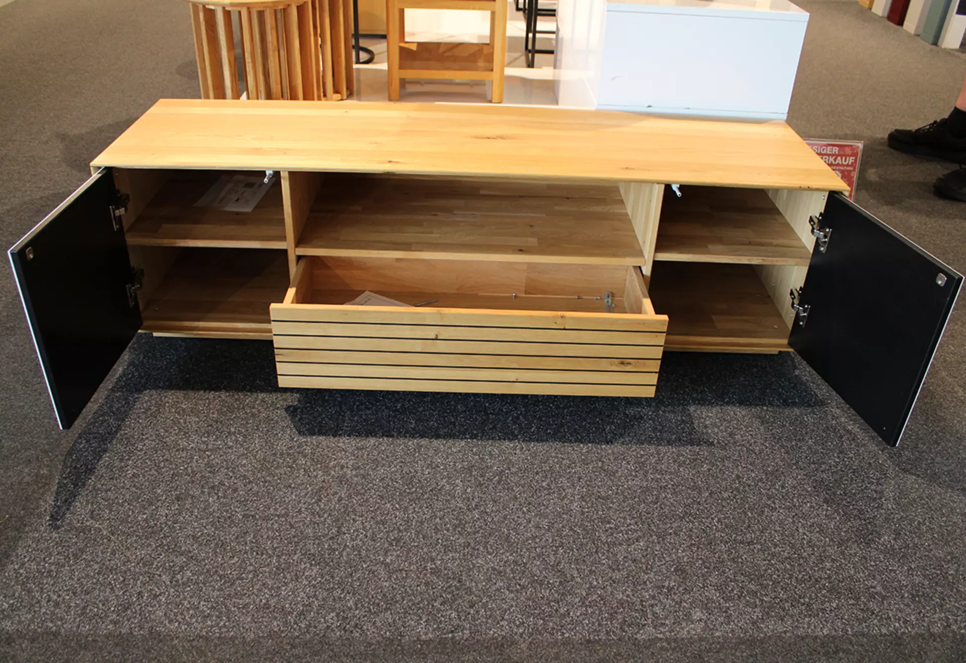 TV-Board RIVA Front Glas weiß satinato