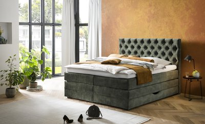 Bild von Boxspringbett ca. 212 x 134 x 184 cm MONDO grün
