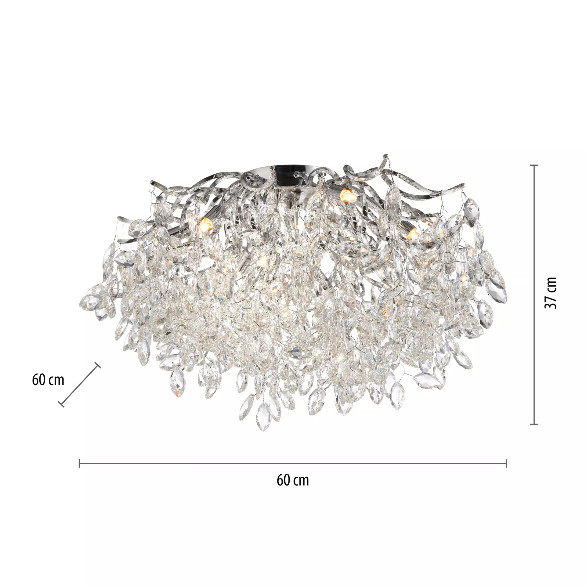 Deckenleuchte RICICLE Paul Neuhaus Metall 60 x 37 x 60 cm