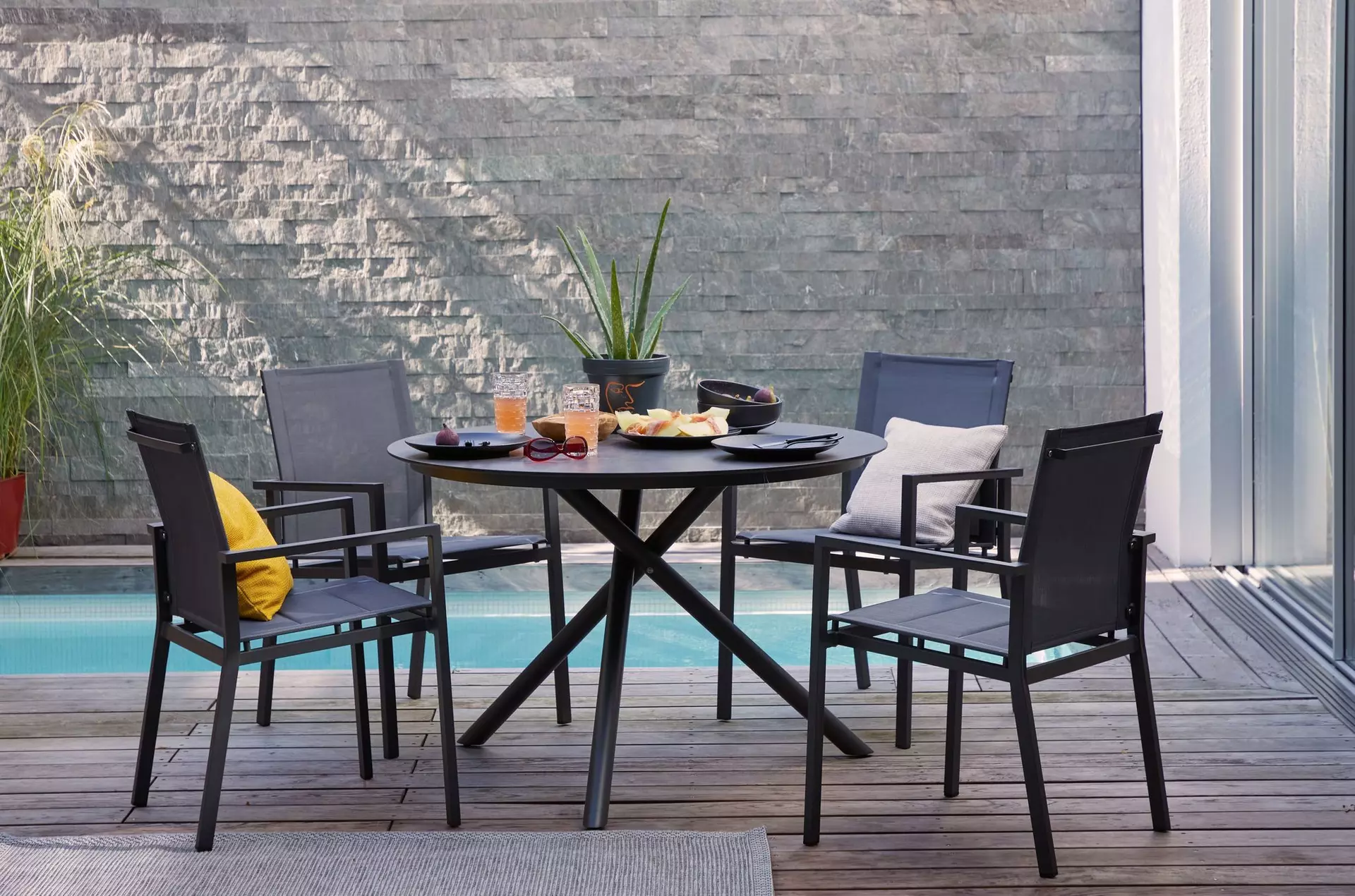 Gartentisch ALINA II Outdoor Metall 110 x 75 x 110 cm