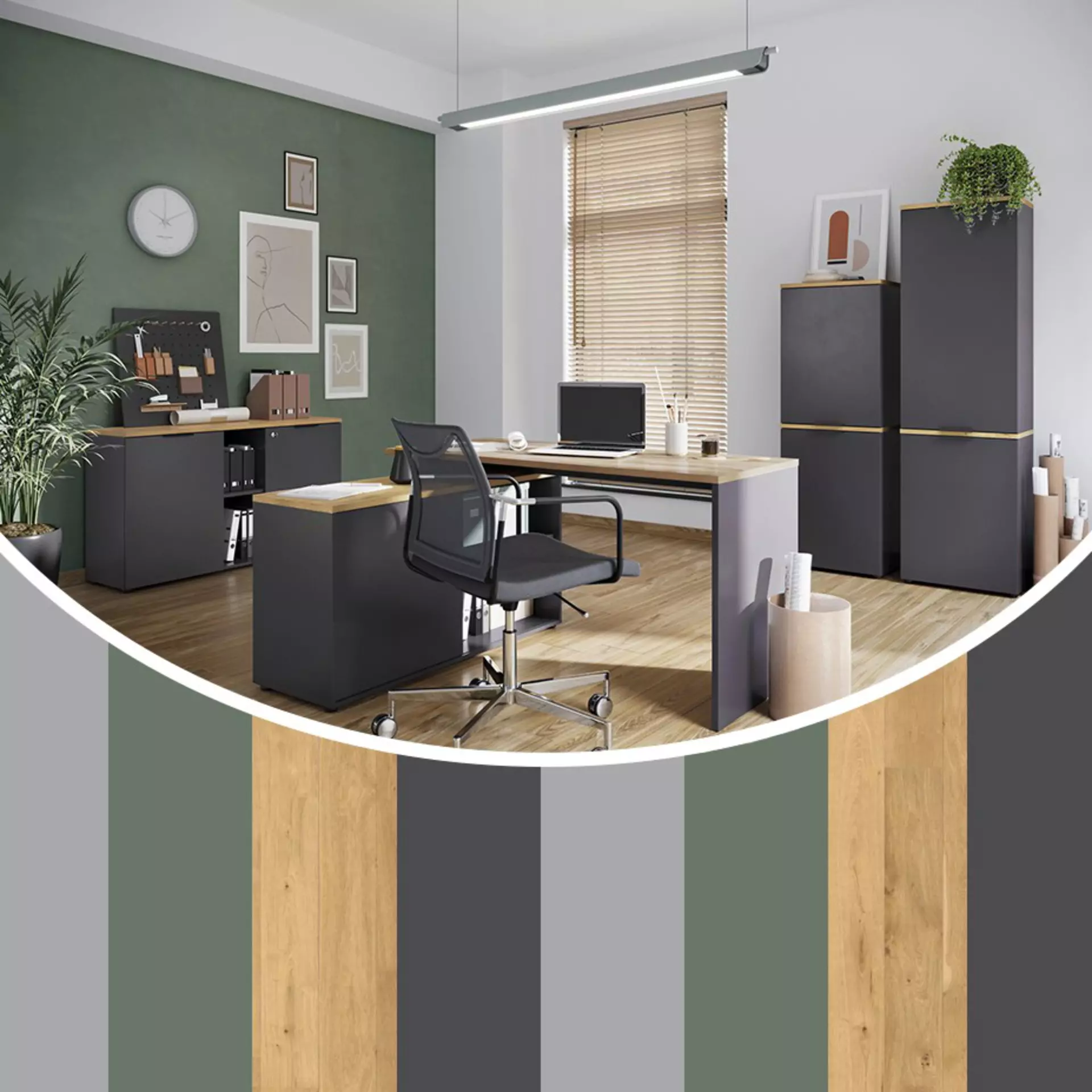 Black and Green Office. Shop the Look für Homeoffice und Büro bei Möbel Inhofer entdecken