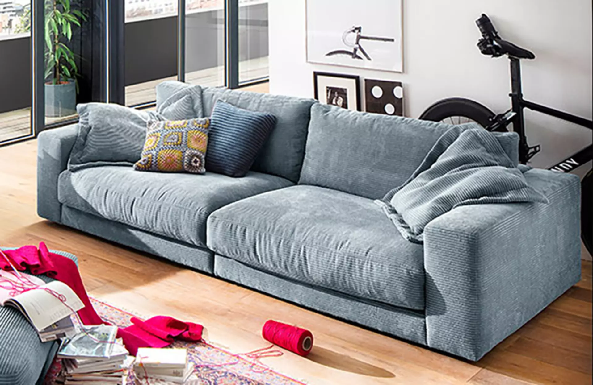 Bigsofa SEVENTIES LASCONDO Textil 127 x 85 x 250 cm