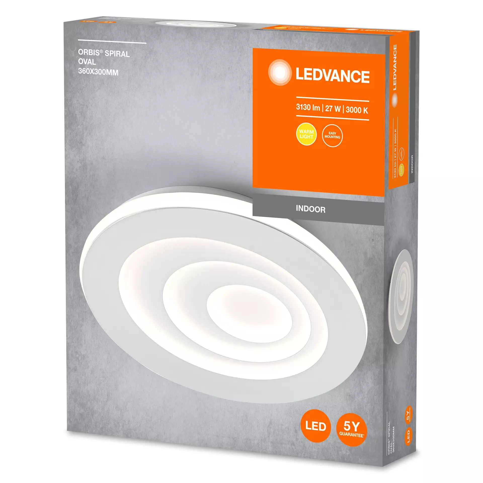 Deckenleuchte Orbis Spiral oval OSRAM Metall 30 x 5 x 36 cm