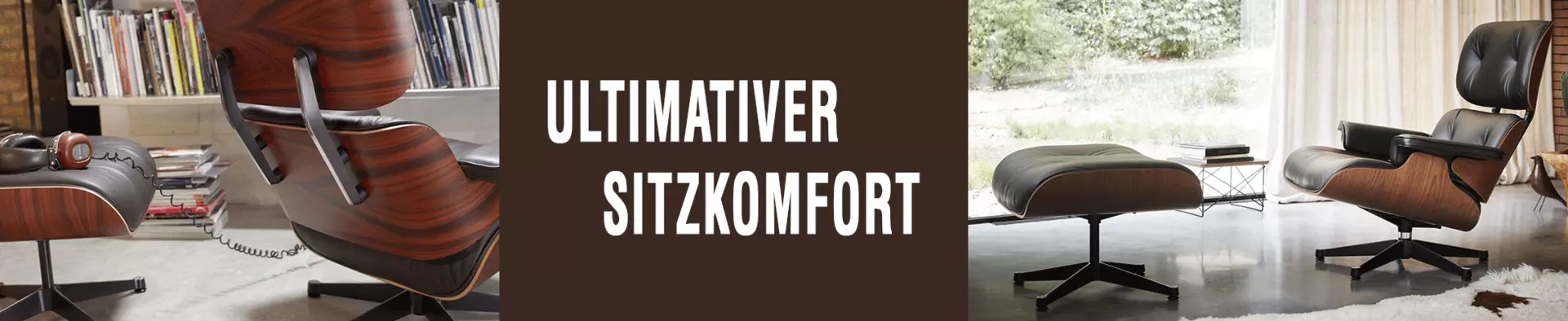 Ultimativer Sitzkomfort: der Eames Lounge Chair ist zurecht eine Sesselikone. Nicht nur bei interni by inhofer